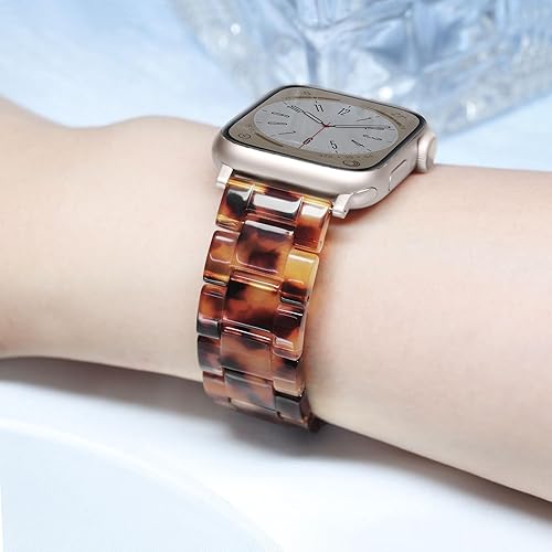 Miniatura 5 de Melyis Correa de reloj de resina ligera compatible con Apple Watch Band de 1.654 in 1.732 in 1.772 in 1.929 in, correa para mujeres y hombres,
