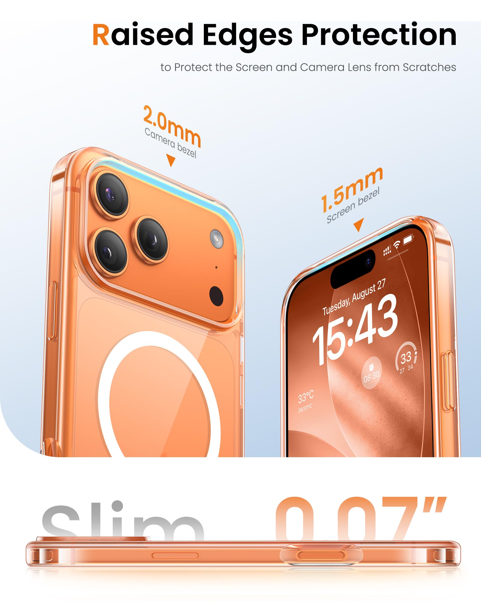 BXYJY Schutzhülle für iPhone Pro, magnetisch, mit Ständer, kompatibel mit MagSafe & kabellosem Laden, Militärqualität, stoßfest, transparent, schlank, dünn, harte Schutzhülle für iPhone Pro