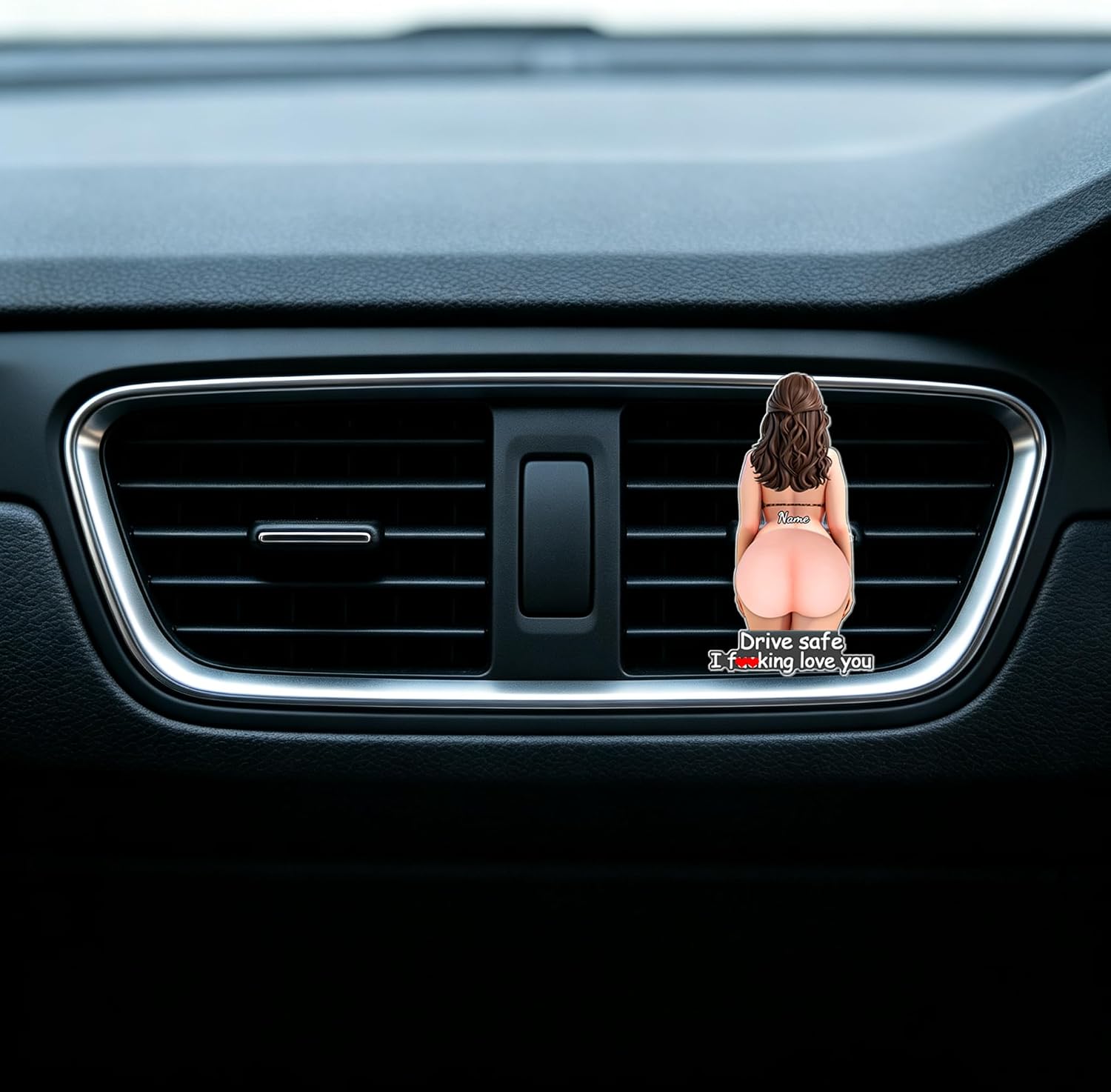 Drive Safe I Love You Personalized Photo Face Squishy Acrylic Car Vent Clip β Custom Photo Picture Funny Squeeze Butt Squishy Belly Car Air Vent Accessory Gifts for Him and Her Couples