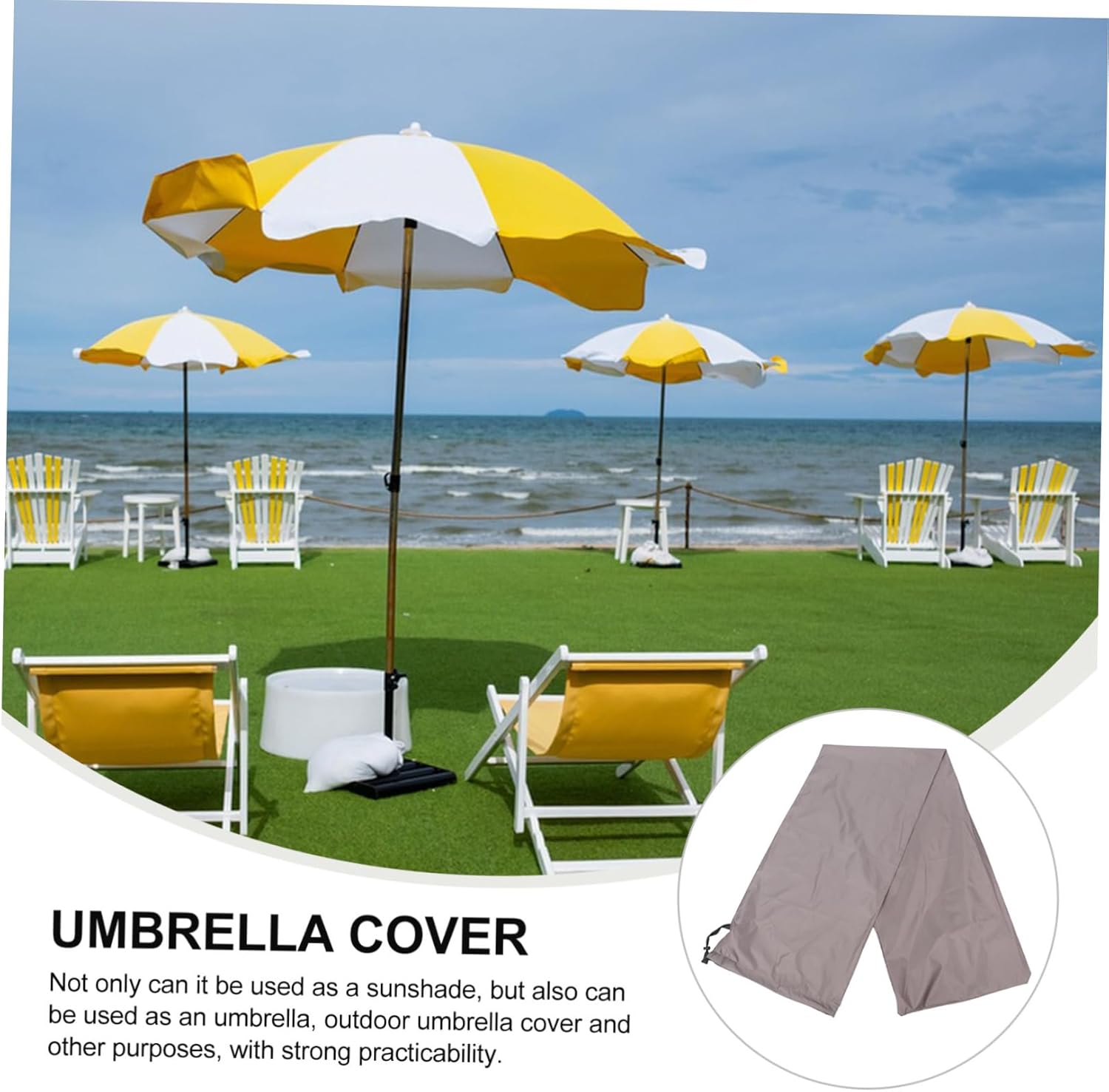VANZACK 2pcs Outdoor Parasol Cover for Patio Umbrellas and Protective Umbrella Cover for Garden Use against Rain and Bird Droppings