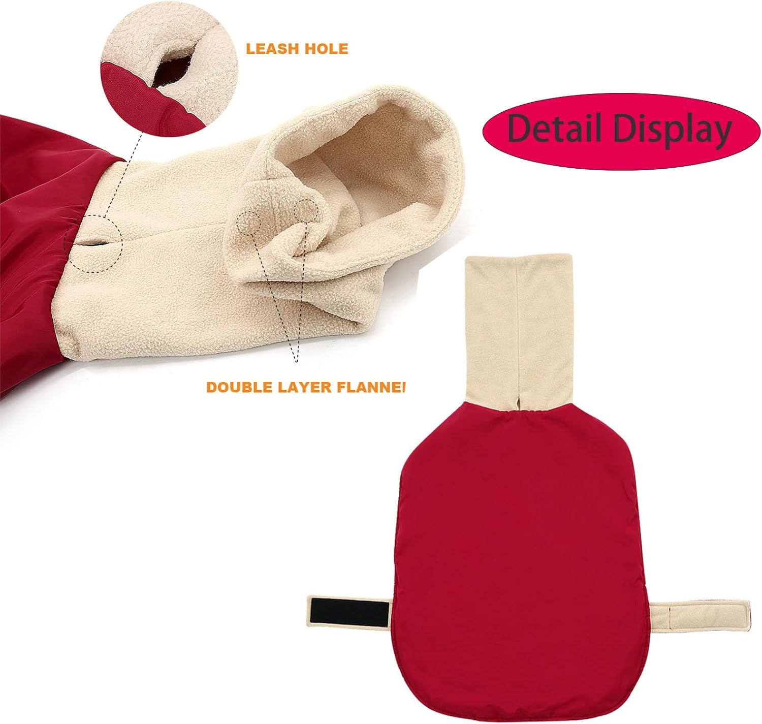 グレイハウンド冬の犬のコート、大きな犬用の温かい厚いペットジャケット、フリースの裏地付きのタートルネックペットアウターウェア、ホイペ