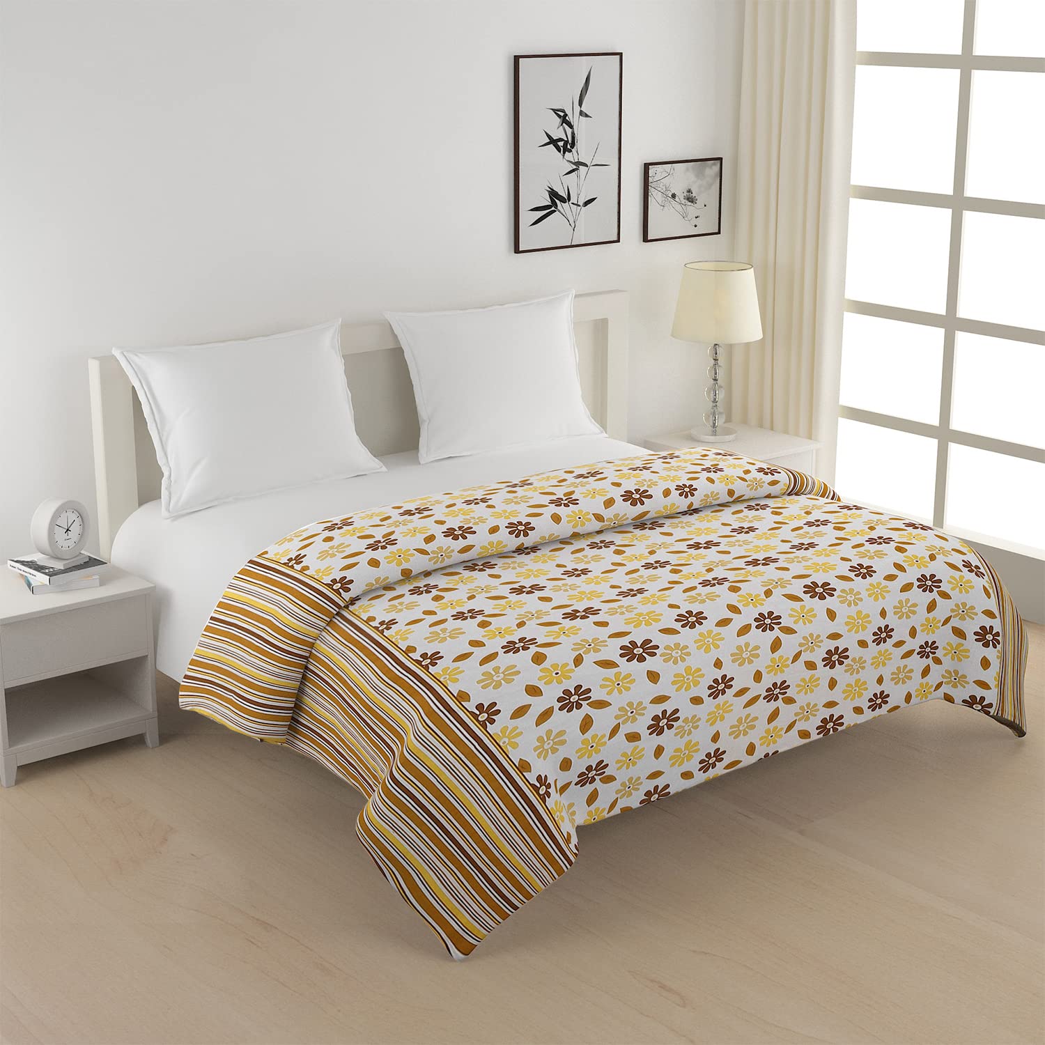 Swayam Cotton Double Size Comforter | 225 cm x 250 cm | 150 GSM, Brown | Comes with Health Layer : Prevents oozing Out of Fibre-image-11