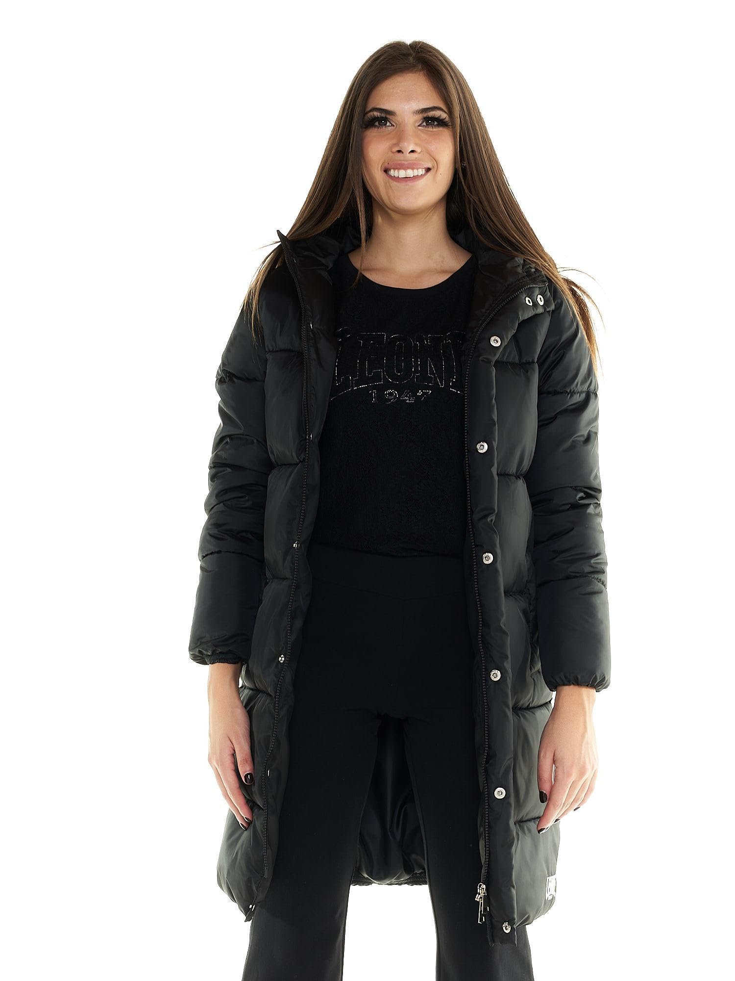 LEONE 1947 Piumino lungo da donna con cappuccio Never Without