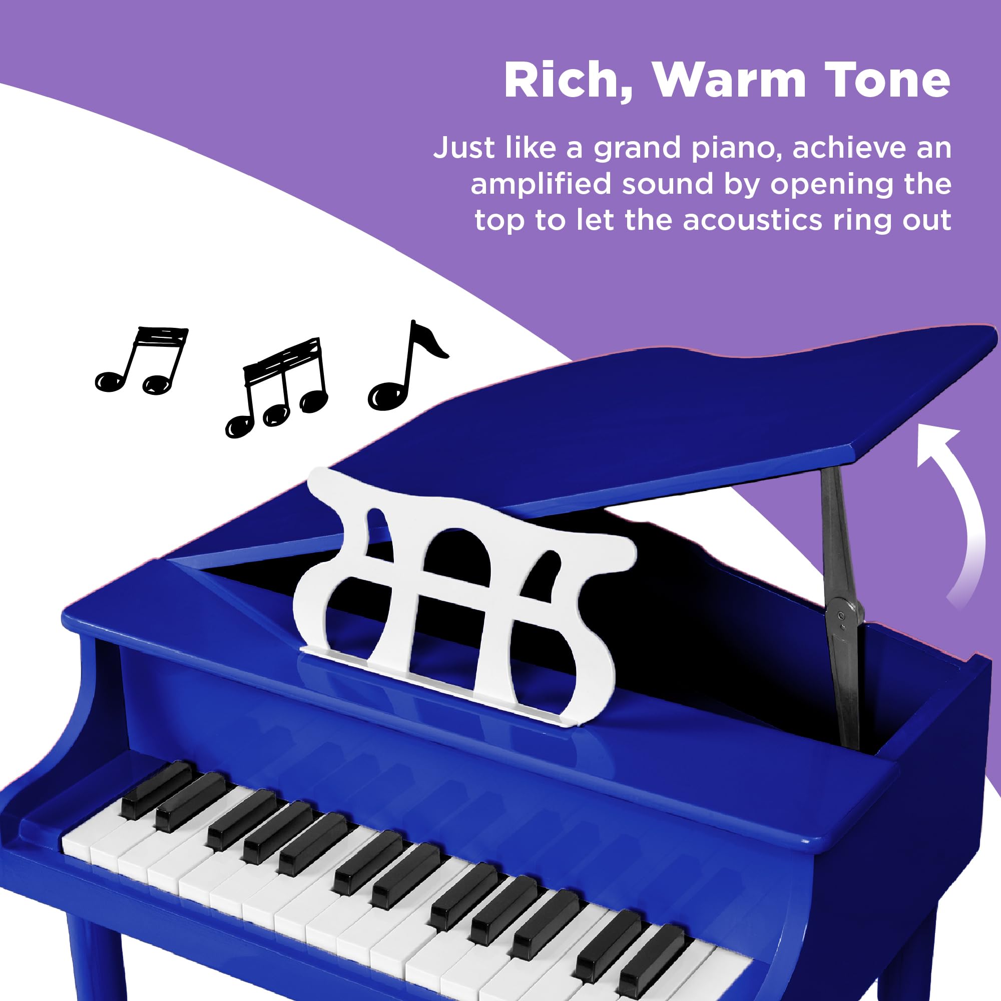 Piano De Madera JALOKEE De 25 Teclas – Miniatura Educativa Con Volumen Ajustable, Ideal Para Niños De Corta Edad (Negro)
