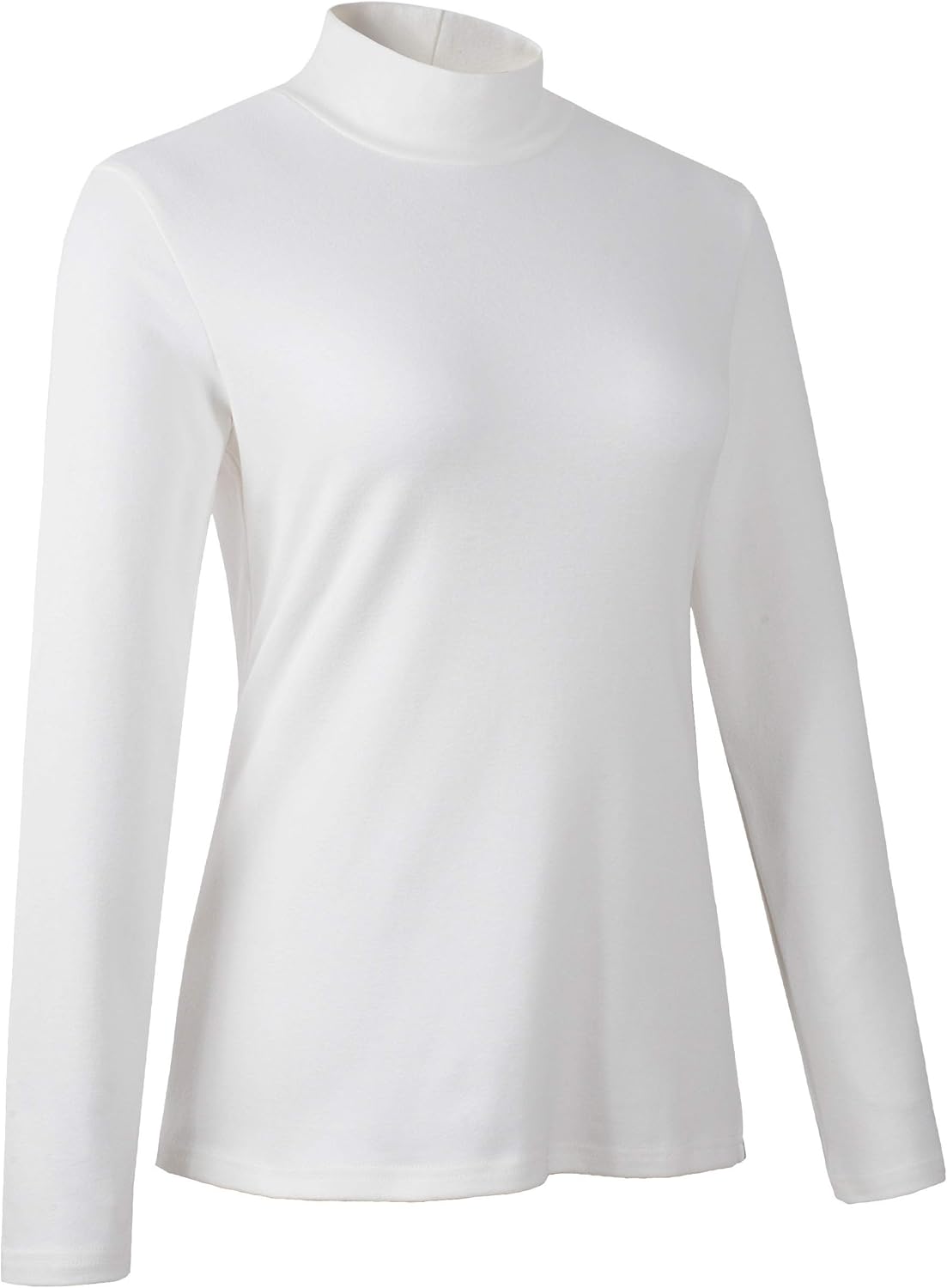 Women's Mock Turtleneck Cotton Long Sleeve Layering T Shirt Tops - Image 5