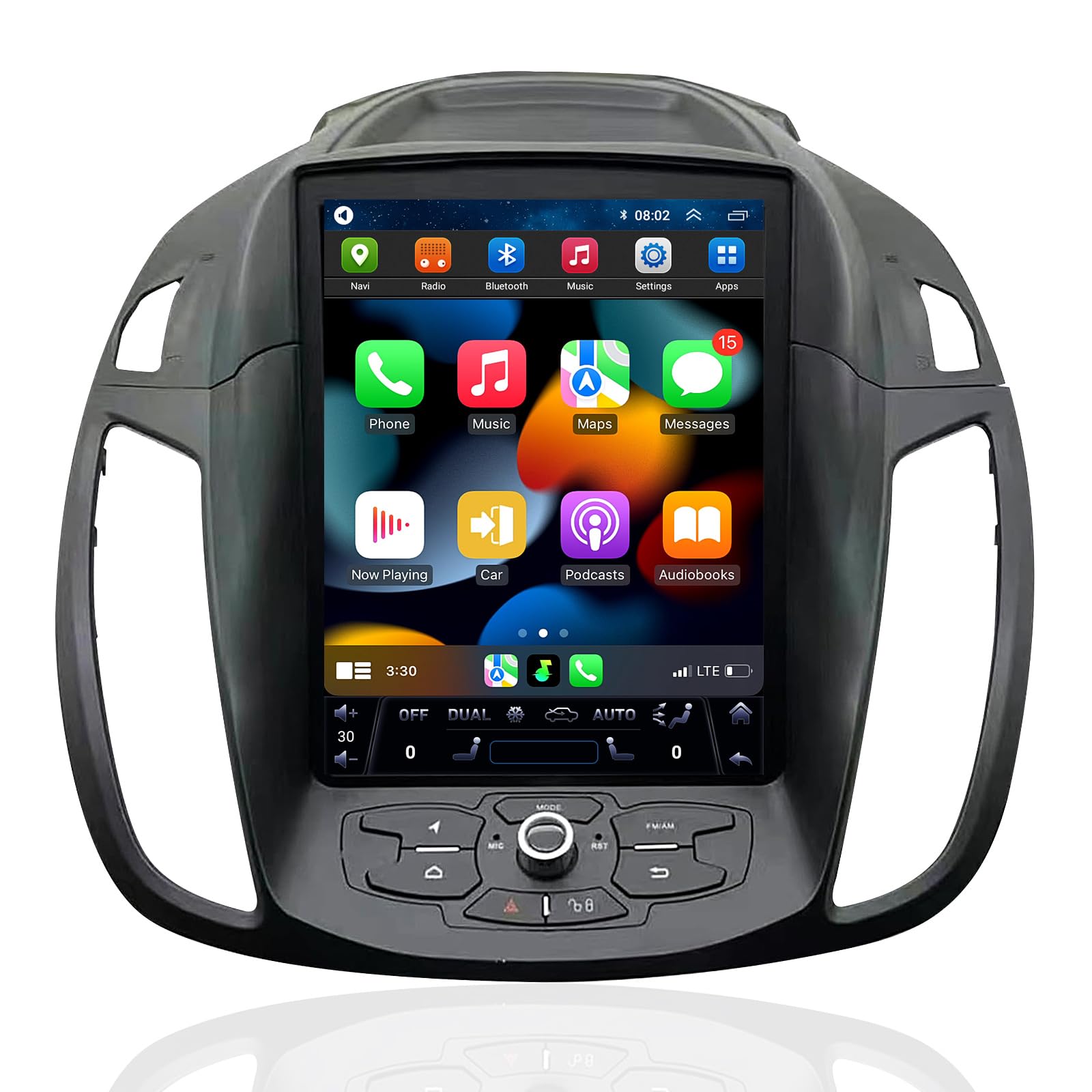 Car Radio for Ford Escape C-Mac Kuga 2013-2018 Stereo Carplay Upgrade Replacement Display Screen Android Auto Tesla Style with DSP Bluetooth WiFi SWC GPS Navigation in Dash Headunit