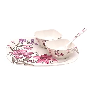 Melamine Unbreakable Dinner Set, Pink
