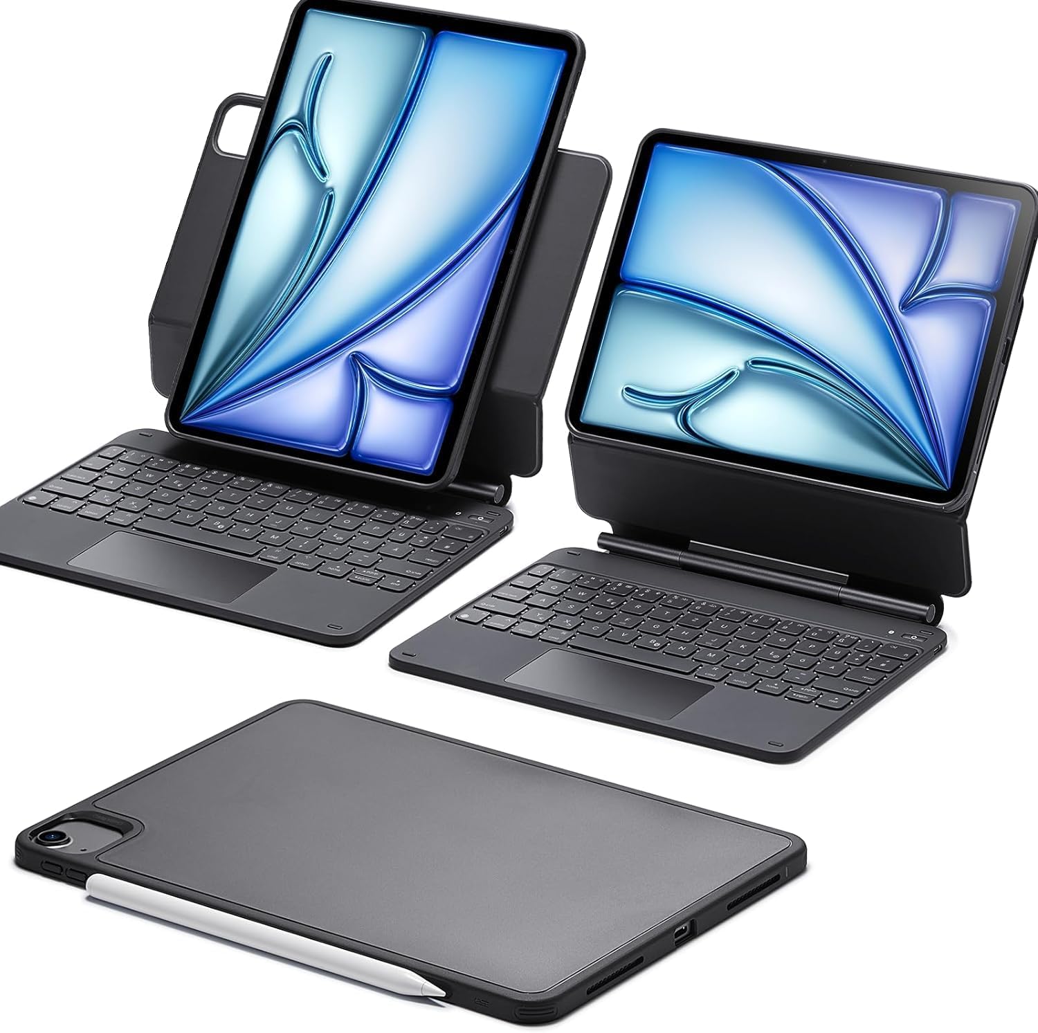 ESR iPad Air 11 Inch Keyboard Case M4/M3/M2 (2026/2025/2024) Air (5th / 4th Generation) & Pro 11 Inch (4th / 3rd / 2nd / 1st Generation) Magnetic Stand Portrait / Landscape Mode Detachable Protective Case (Black)
