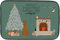 Vista 108 de Caroline's Treasures CK7824DDM - Tapete absorbente para secado de platos con diseño de bulldog inglés, rojo y blanco, para encimera de cocina, 14 x