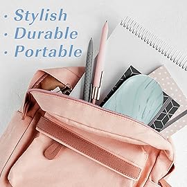 MoKo Double Eyeglass Case, 2 in 1 Double Sided Portable Glasses Case Contact Lens Case with Mirror Eye Glasses Carrying Bag Anti-Scratch Sunglasses Pouch Protective Eyewear, Blue Water Color