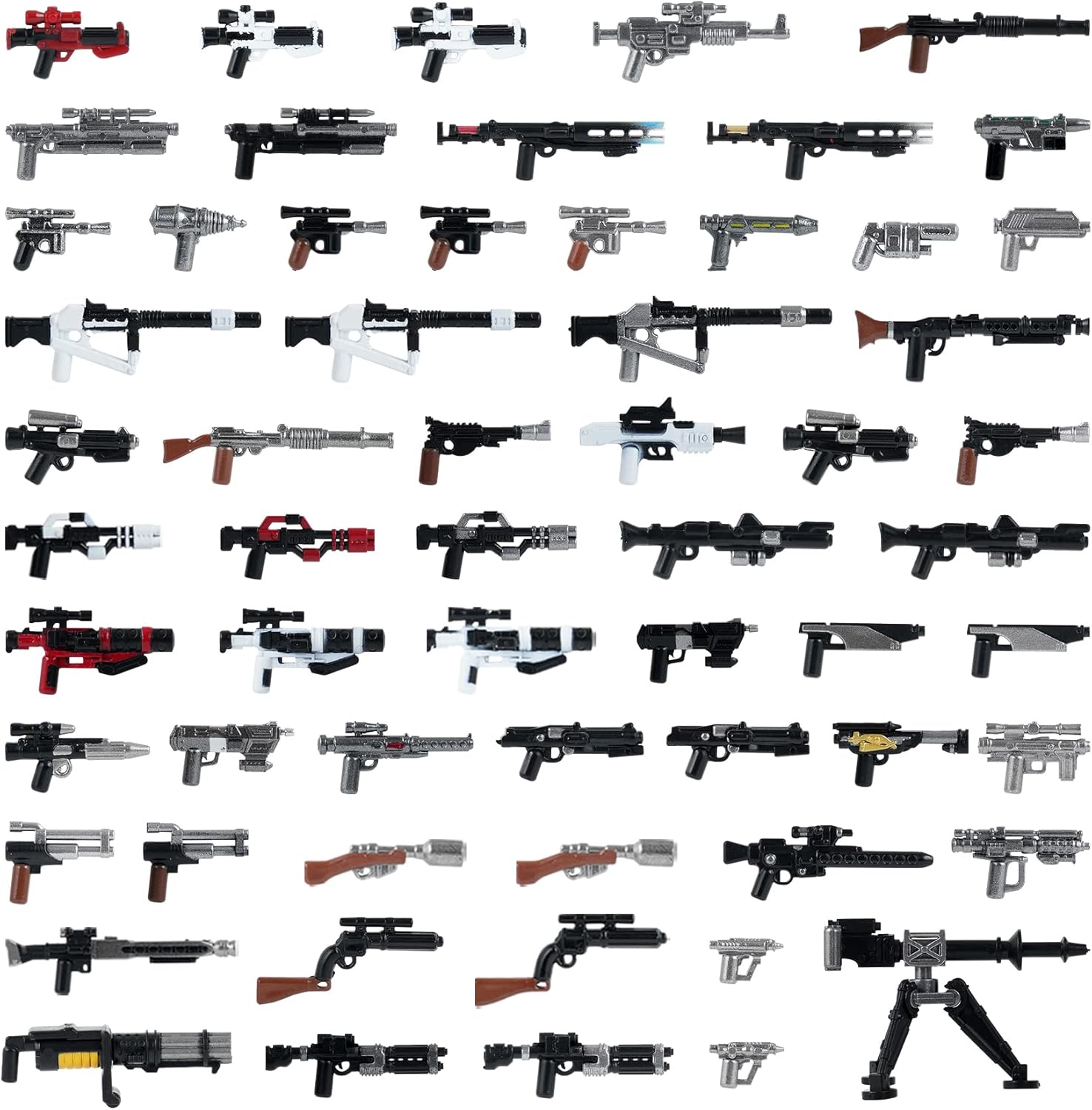 MOOXI-MOC 61Pcs Space Wars Minifigs Camouflage Version Weapon Pack Set,Compatible with Most Brand Mini People