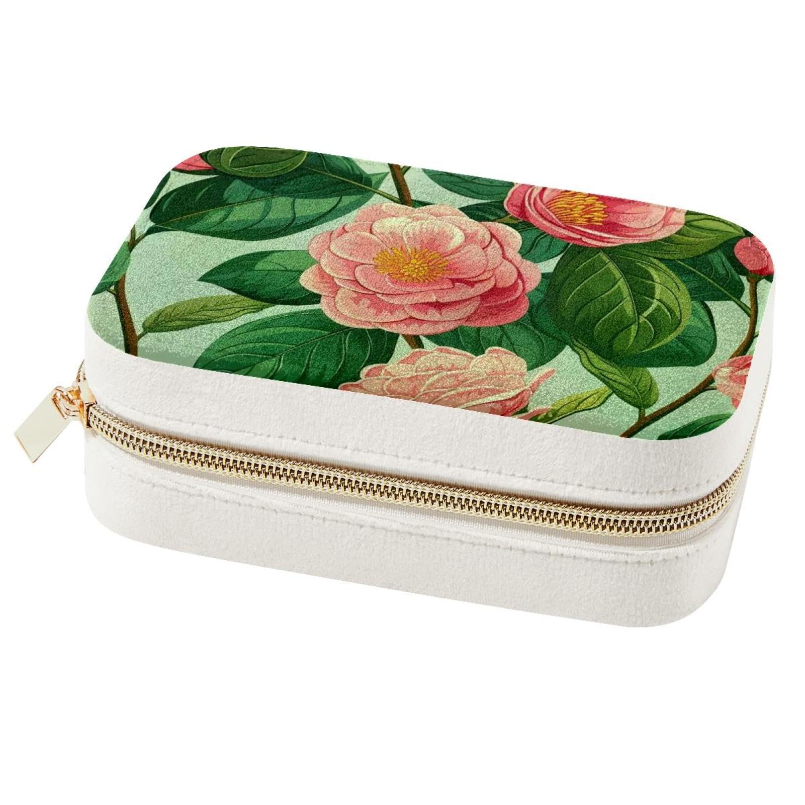 Boîte à bijoux de voyage fleurie à glisser dans sa valise pour week-end et déplacements