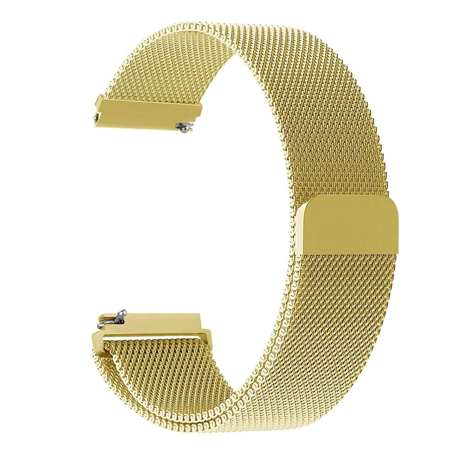 Bracelet de montre à boucle milanaise 20 mm 22 mm en acier inoxydable magnétique pour Amazfit Bip 6 5 GTS 3 2 GTR 3 Pro 42 47 mm Stratos 3 (doré, bracelet de montre de 22 mm)