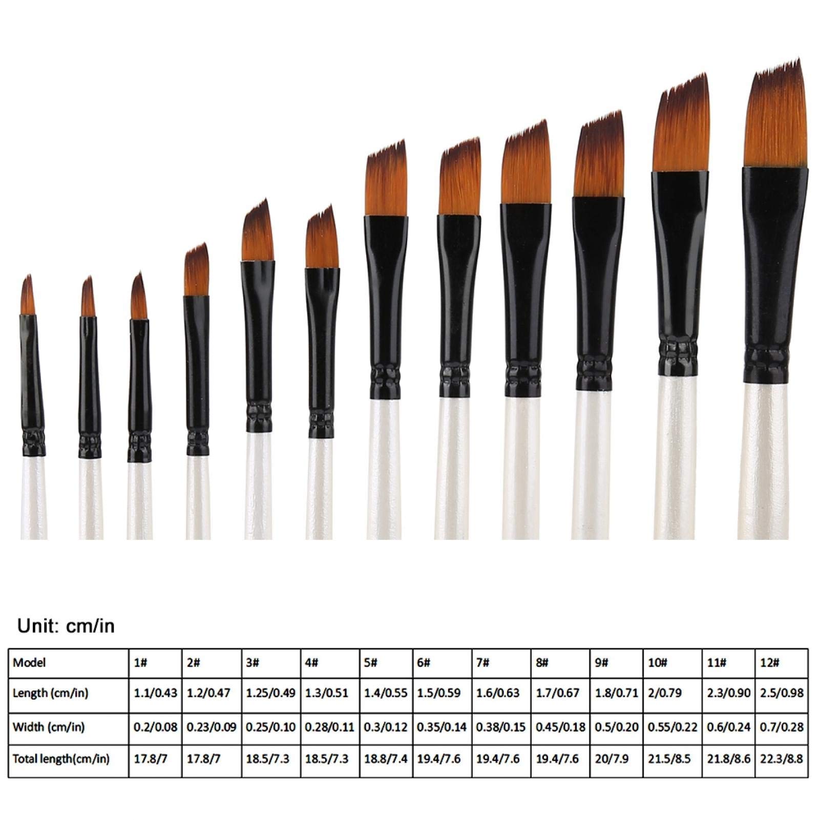 WasonD 12 stks Art Penseel Set Ronde Puntige Nylon Haar Schilderen Borstels voor Aquarel, Acryl, Olie, Gouache WasonD 12 stks Art Penseel Set Ronde Puntige Nylon Haar Schilderen Borstels voor Aquarel, Acryl, Olie, Gouache