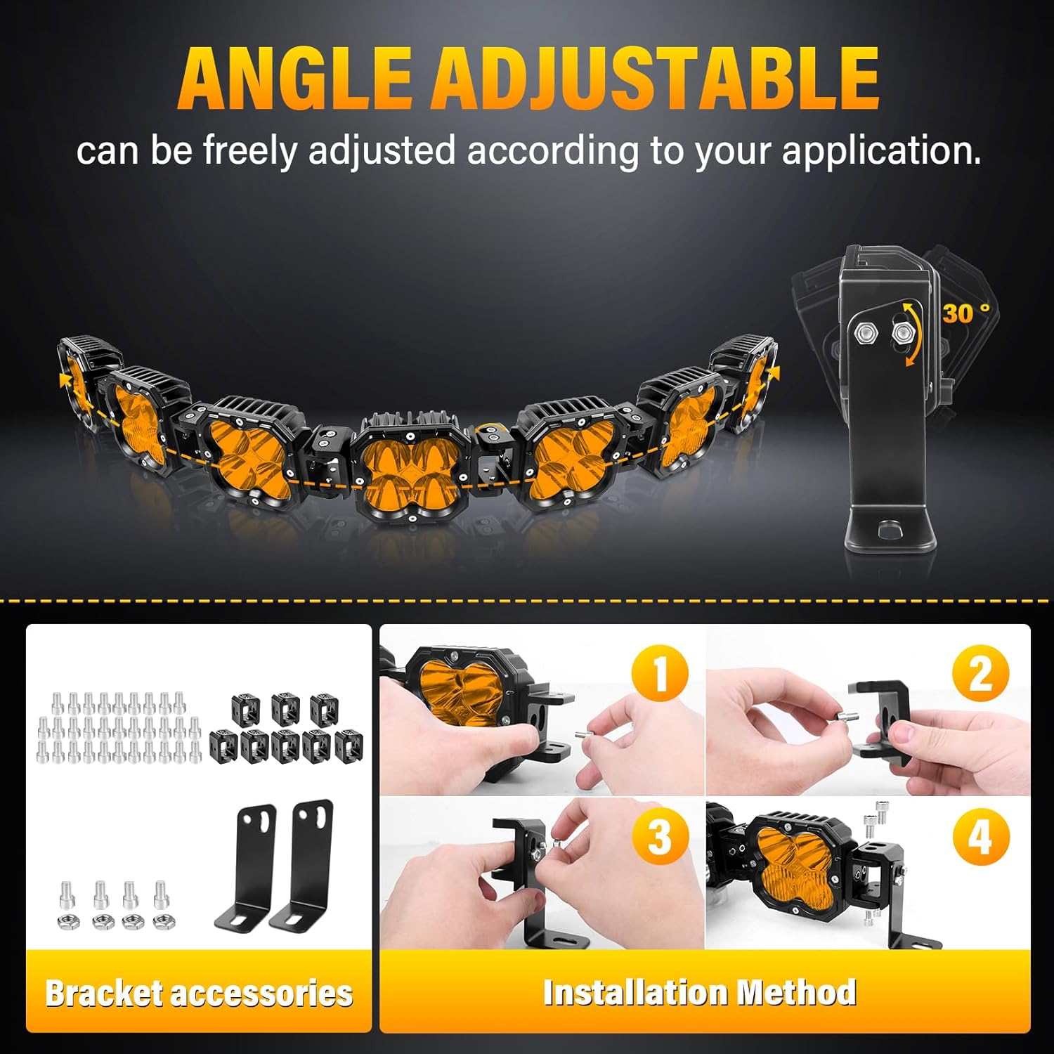 SKYWORLD 46インチ 210W 17500 LM LEDライトバー 車 作業灯 広角狭角 12V 24V 兼用、防水 汎用車