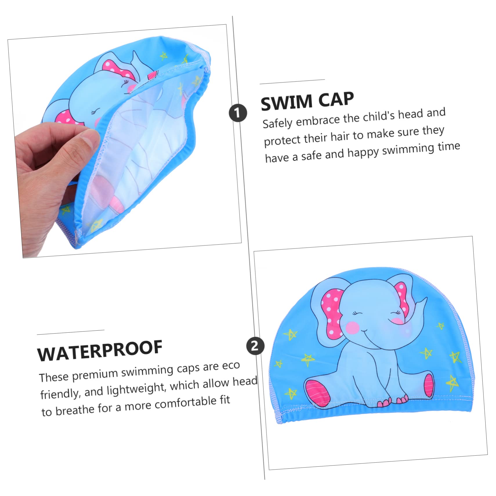 Toddmomy 9 Piezas Niños Gorras Adolescentes Tela Animal Niñas Orejas Niño Sol Unisex Protector En Dibujos Animados Niños Lindo Elefante Baño X Bebé Estampado Largo Patrón Niño Y Visera