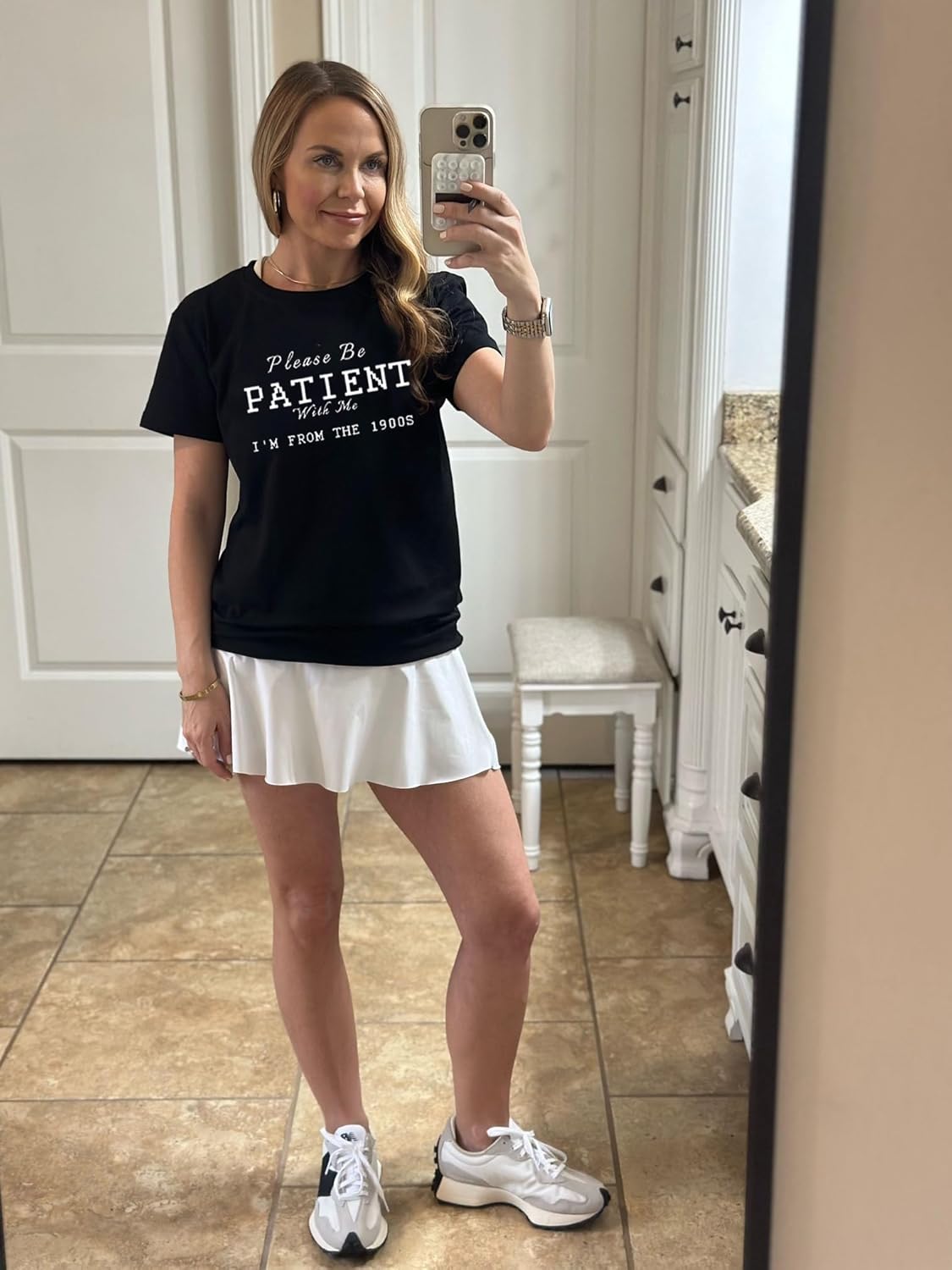 Funny Saying Shirt for Women Please Be Patient with Me I'm from The 1900s Shirts Crewneck Tees Short Sleeve Top - Image 3