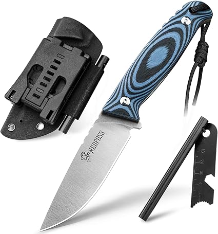 El cuchillo Albainox 32341 cuenta con un mango de ABS-goma, ideal para actividades al aire libre como caza, pesca, camping, supervivencia y bushcraft.