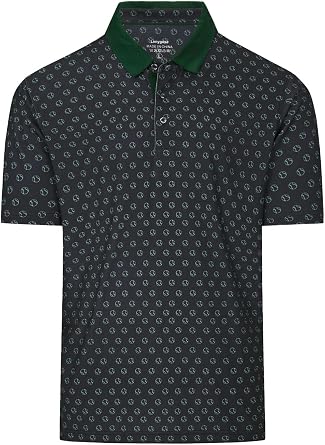 Mens Golf Shirts Short Sleeve Dry Fit Printed Polo
