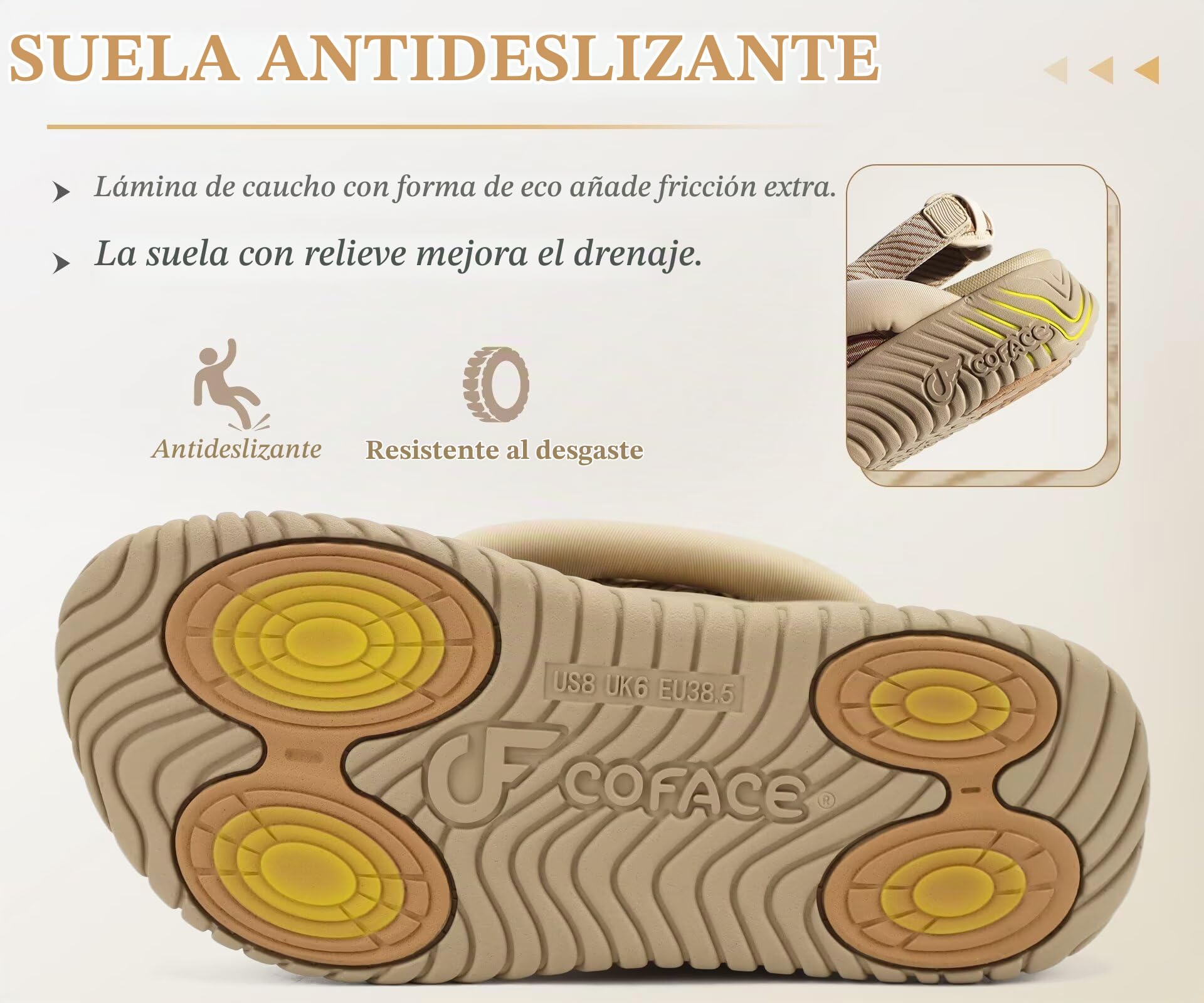COFACE Ortopedicas Sandalias Trekking Mujer Comodas Caminar Deportivas Sandalias Senderismo Verano Playa Piscina Elegantes Plataforma Chanclas Ajustables Ligera Fascitis Plantar Chancletas