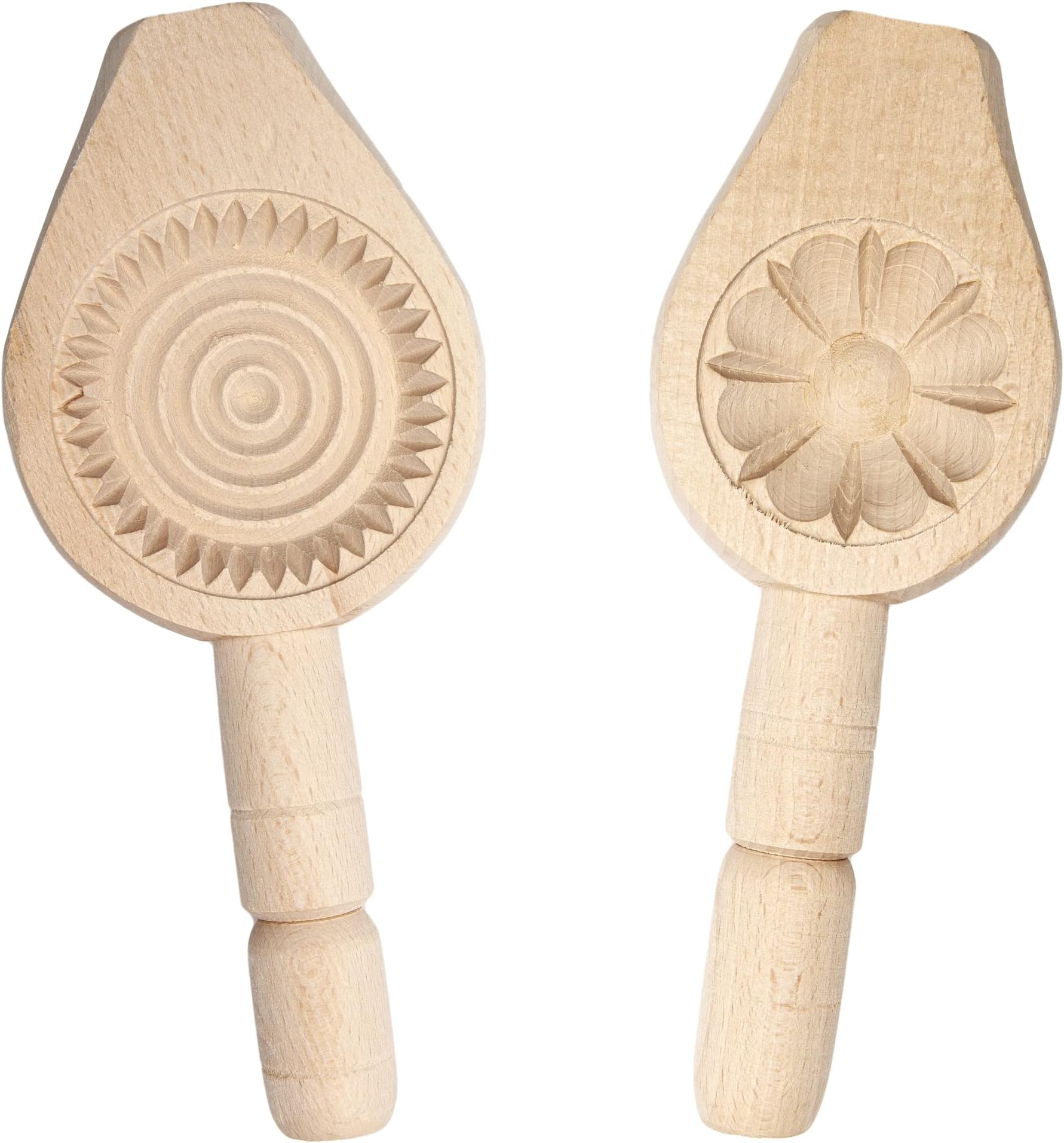 2 Pack - Cookie Molds for Baking | Maamoul Molds Traditional Handmade | Biscuit Cake Pastry Cookie Cutter | Mid-Autumn Festival Practical Hand Pressed Cake Mold