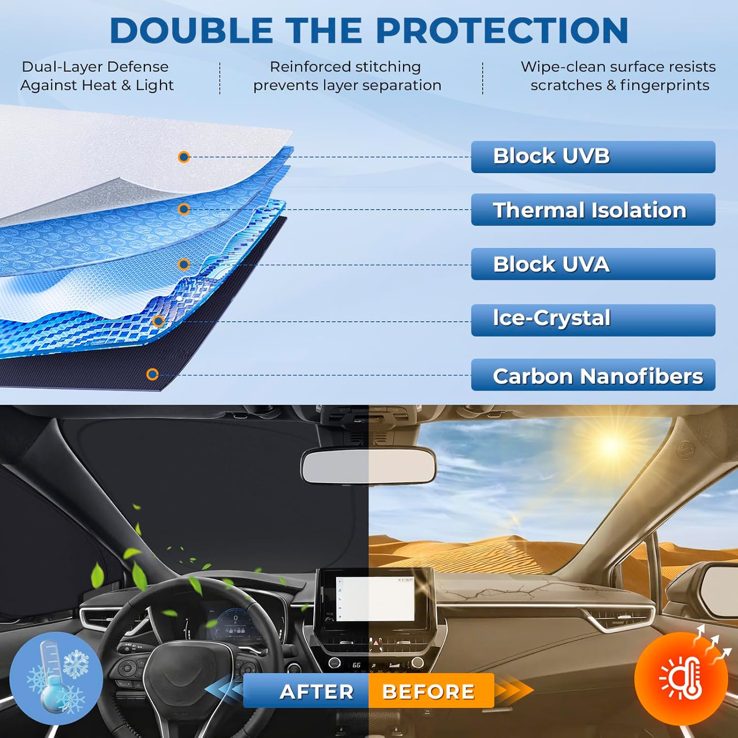 Windshield Sun Shade Custom Compatible with Kia Sportage Accessories 2018-2022, Foldable Sunshades Side Rear Window Shade Cover Full Set Sun Visor Shield Privacy Protection 8PCS