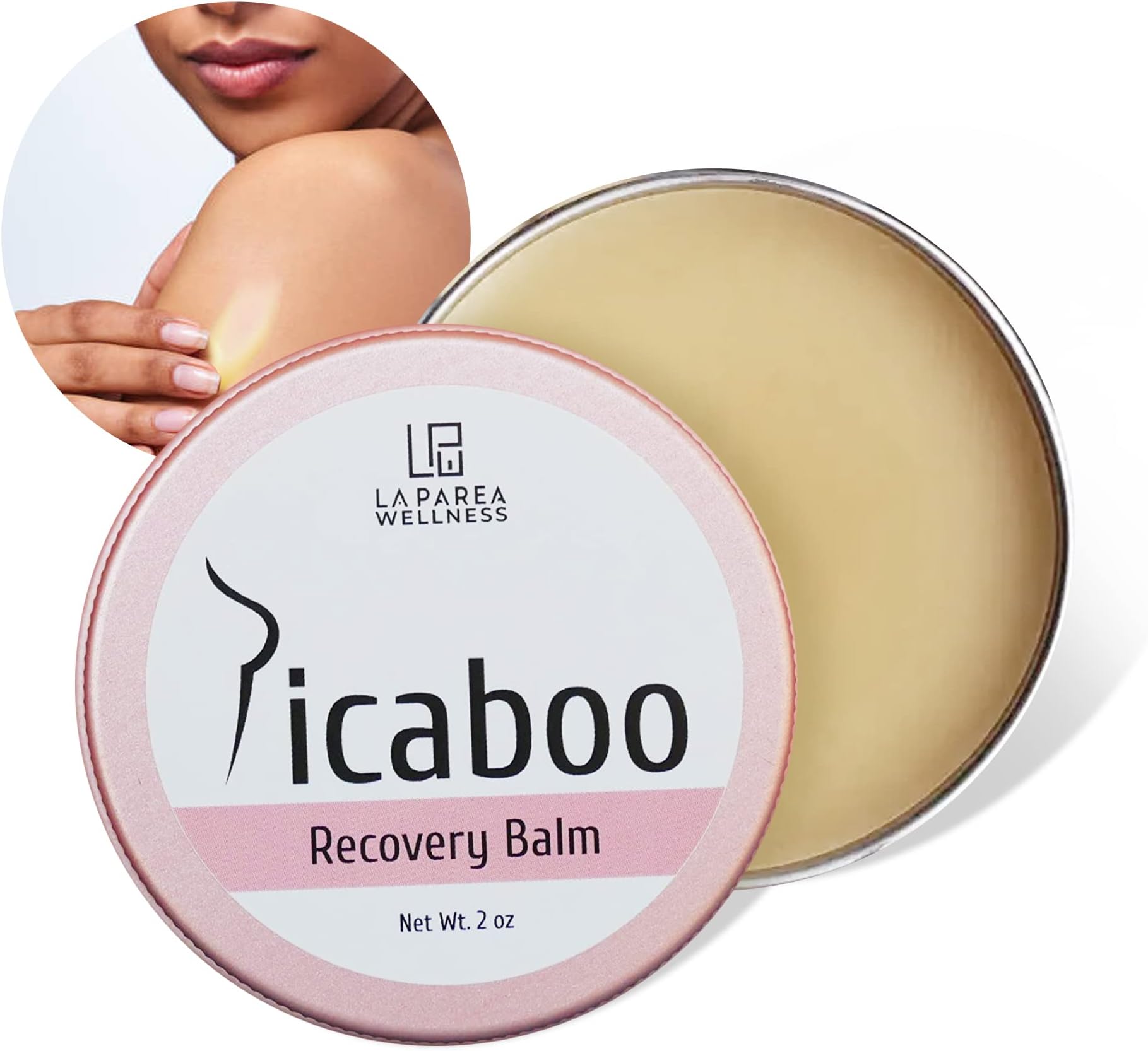 Picaboo Recovery Balm by La Parea Wellness, Chafing Body Balm for Inner Thighs, Armpits, & Under-Breast Areas.
