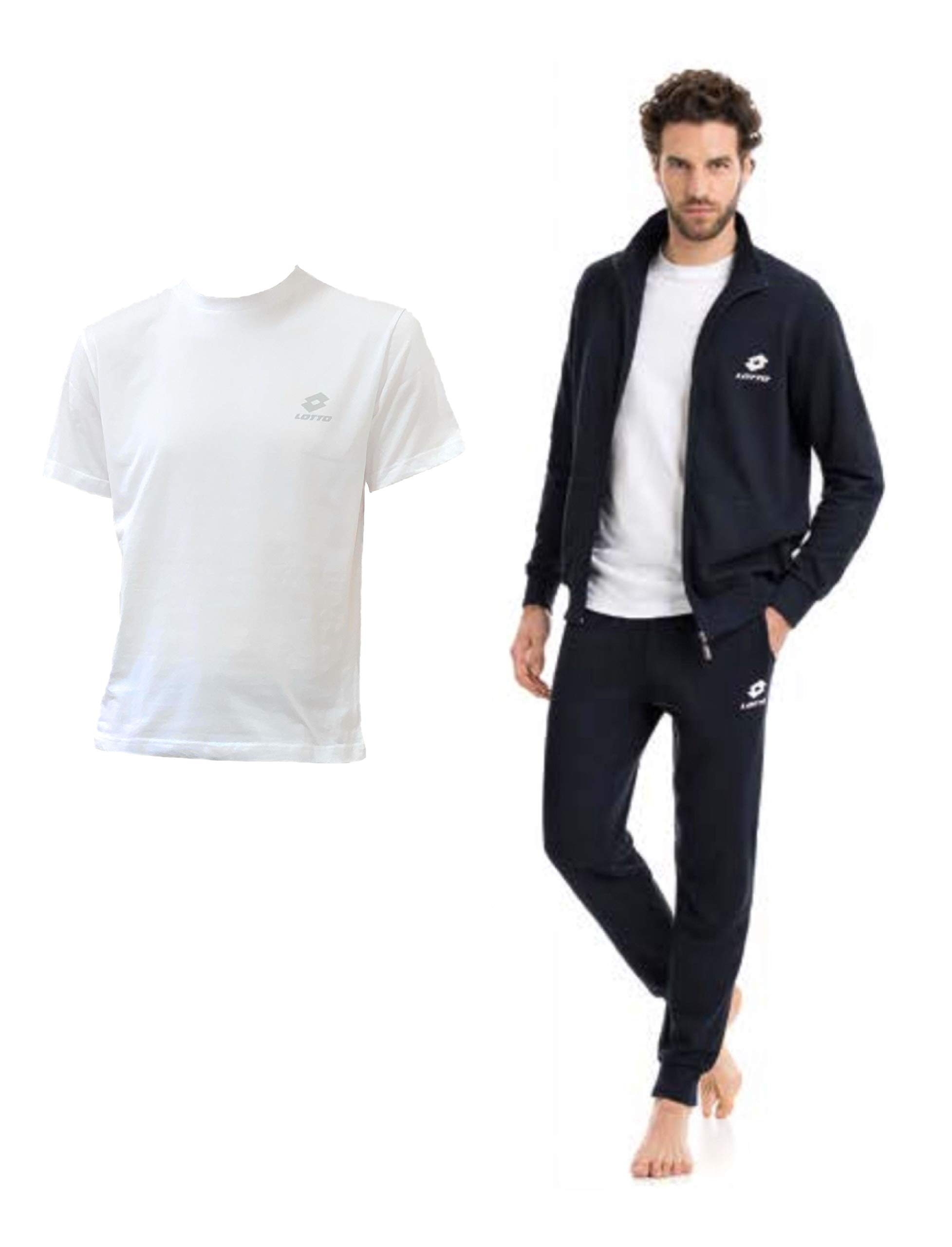 Lotto kombinezon męski w letniej bluzce, 2 CZĘŚCI + T-SHIRT, letnia bluza z kapturem + letnie spodnie z kapturem + bawełna T-SHIRT