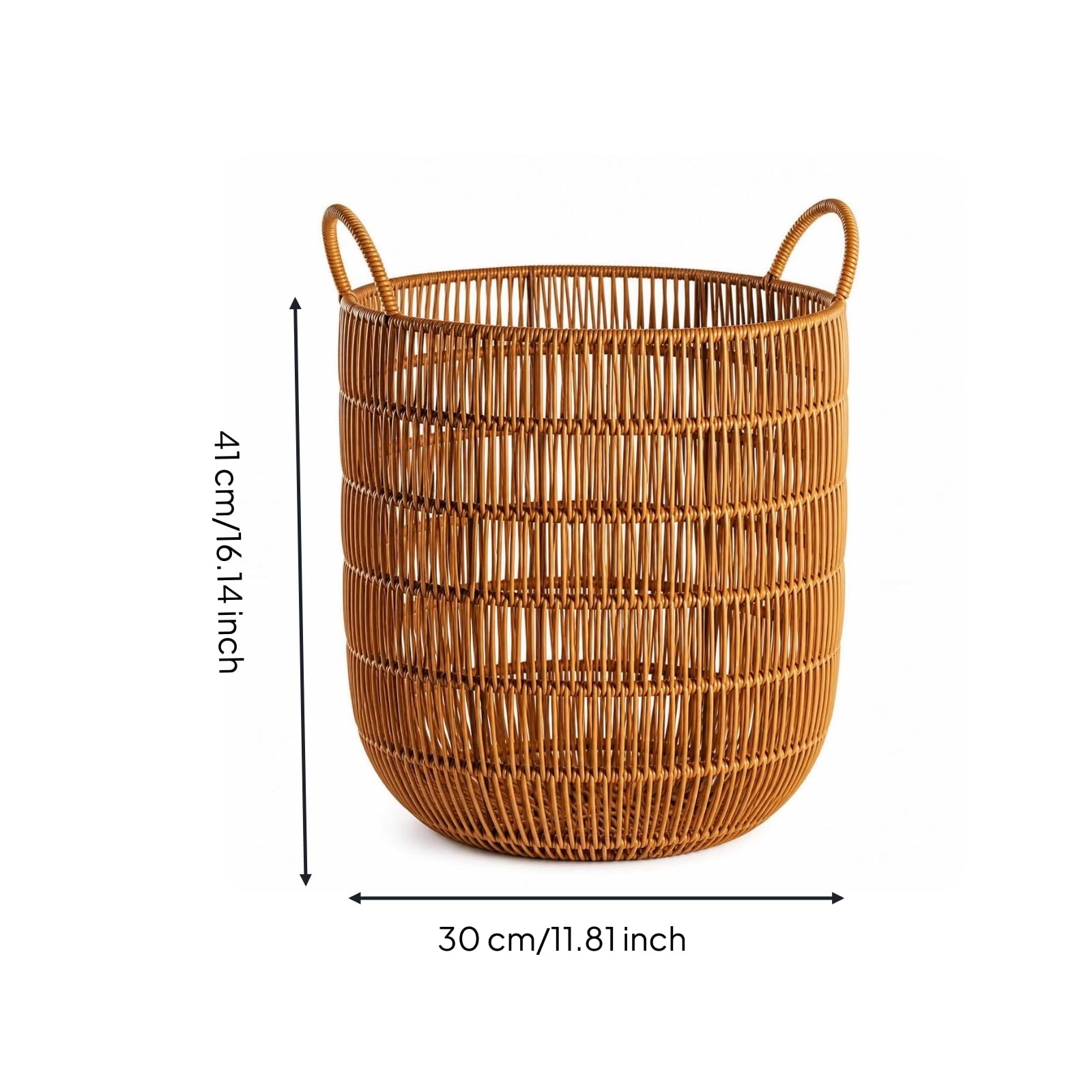 Cesto in Rattan Stabile Contenitore | Decorativo, Robusto, Cestino, per Cameretta, Famiglie, Neonati