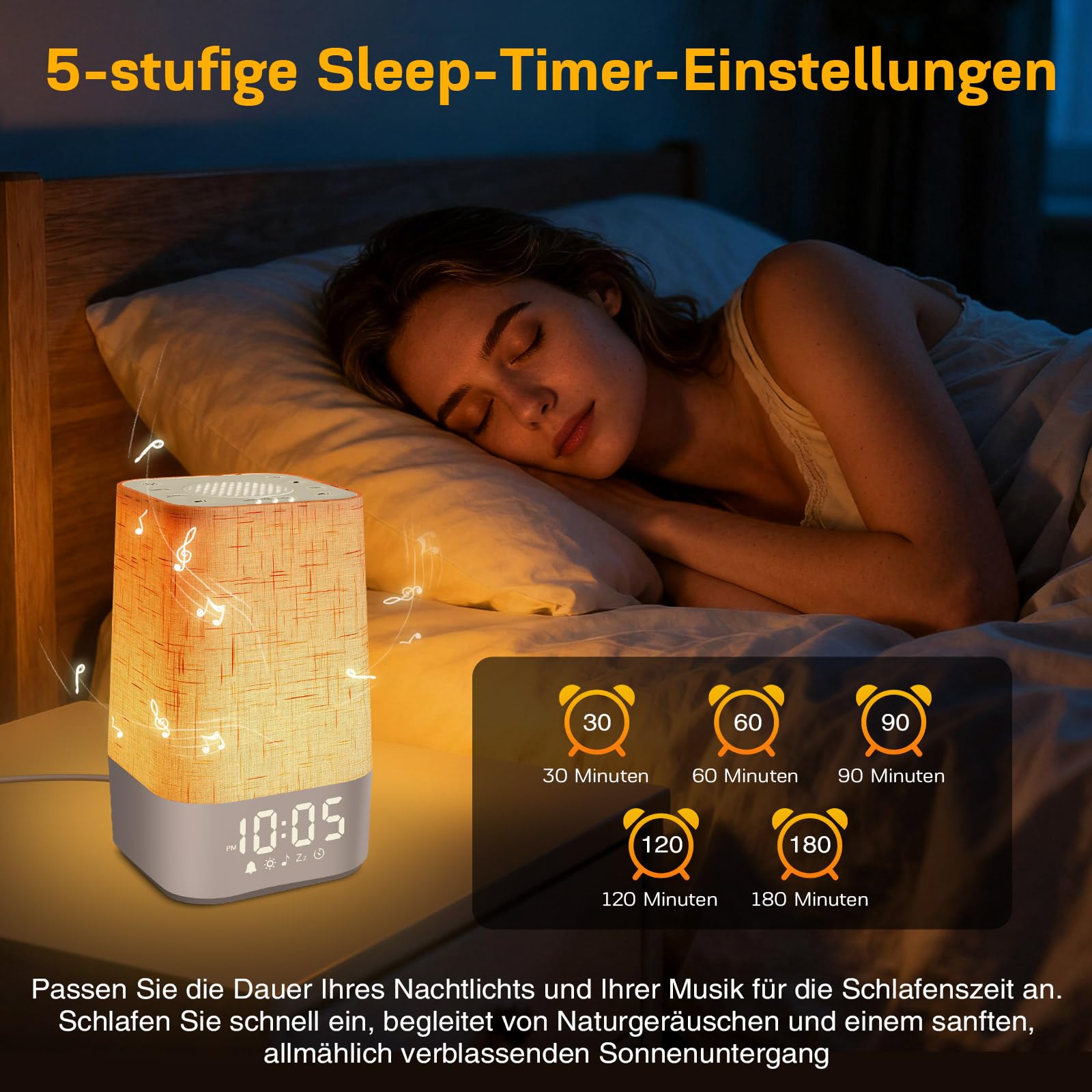 MILFECH Tageslichtwecker mit 30 Naturgeräuschen, Lichtwecker Sonnenaufgang Wecker Digital Wake Up Light mit Ladefunktion Lichtwecker Einschlafshilfe und RGB, Dimmbares Nachtlicht, Timer