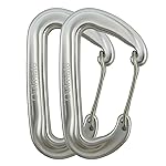 Outmate 12kN 3.2x2 Heavy-Duty Carabiner Clips - Durable, Lightweight Aluminum Alloy Carabiners for Hiking, Camping, Keychains, Dog Leashes, Hammocks & More(Wire gate,2 Silver)