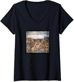 Womens Michelangelo, The Crucifixion of St. Peter V-Neck T-Shirt