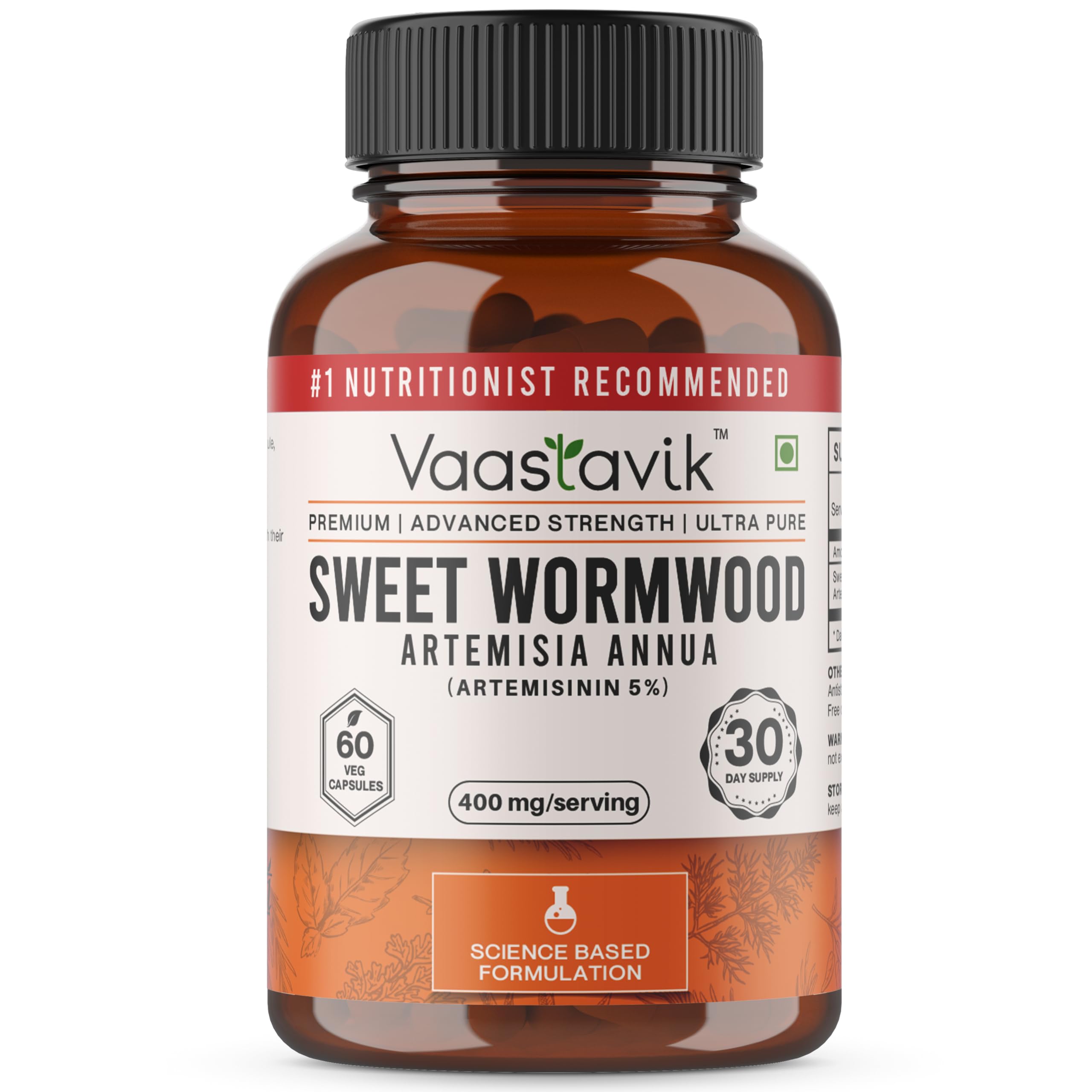 Vaastavik Sweet Wormwood Capsule Artemisia Annua Extract Supplements Artemisinin 5% 400 mg