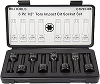 Vista 8 de BILITOOLS Juego de 8 piezas Impact XZN Triple Square Spline Bit Socket Set 1/2 inch Drive, M5-M18, Cr-Mo Steel