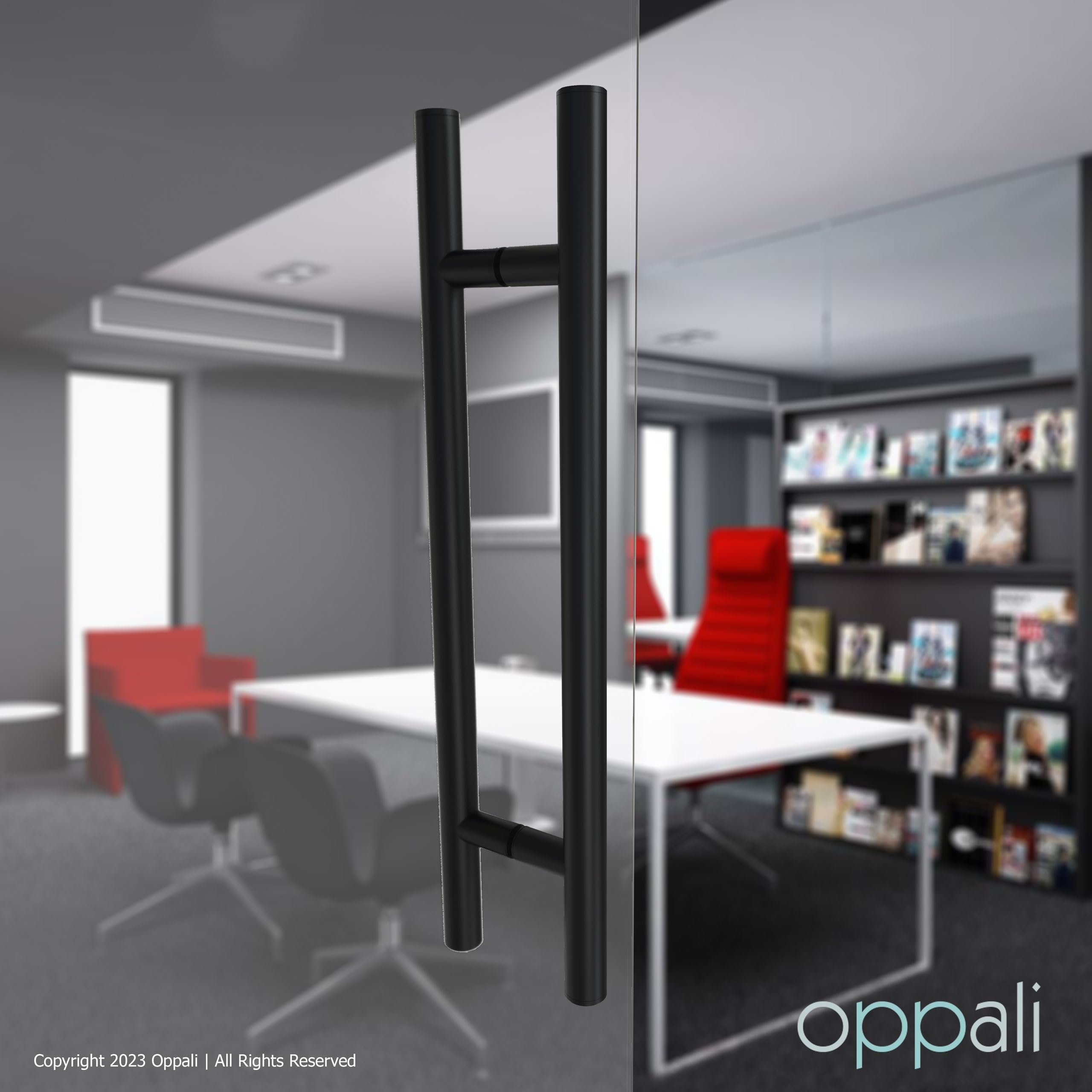 Schwarz Rostfreier Stahl 304 Haustür-Beschlag Stoßgriffe Ziehgriff | Stangen-Griff Durchmesser 30mm | Runden T-Bar | 120cm Gesamtlänge | Loch-zu-Loch Abstand 100cm | Paar