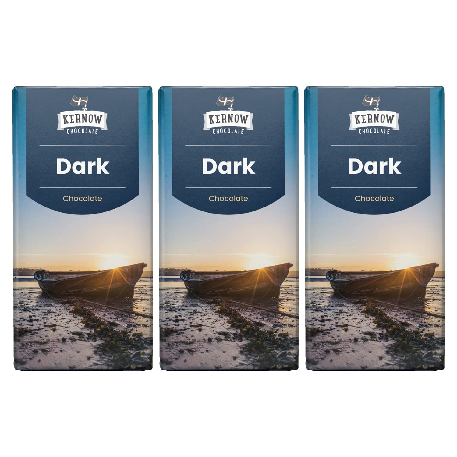 Kernow Dark Chocolate Bar, 100g - 3 Pack