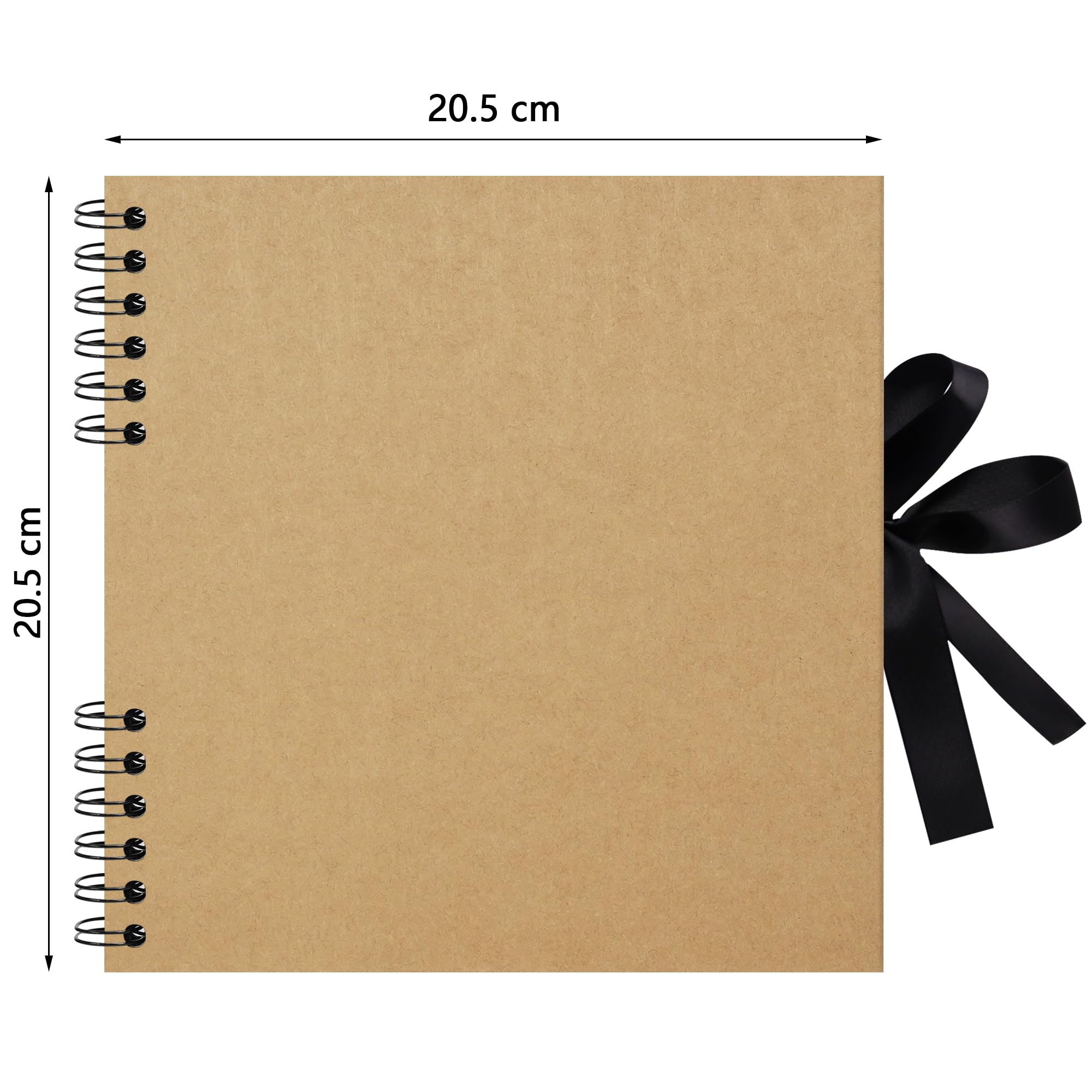 Remowith 20.5 x 20.5 cm 40 Pages DIY Scrapbook Photo Album Hardcover Kraft Blank Page Memory Book for Wedding Anniversary Family Baby Khaki - Image 3