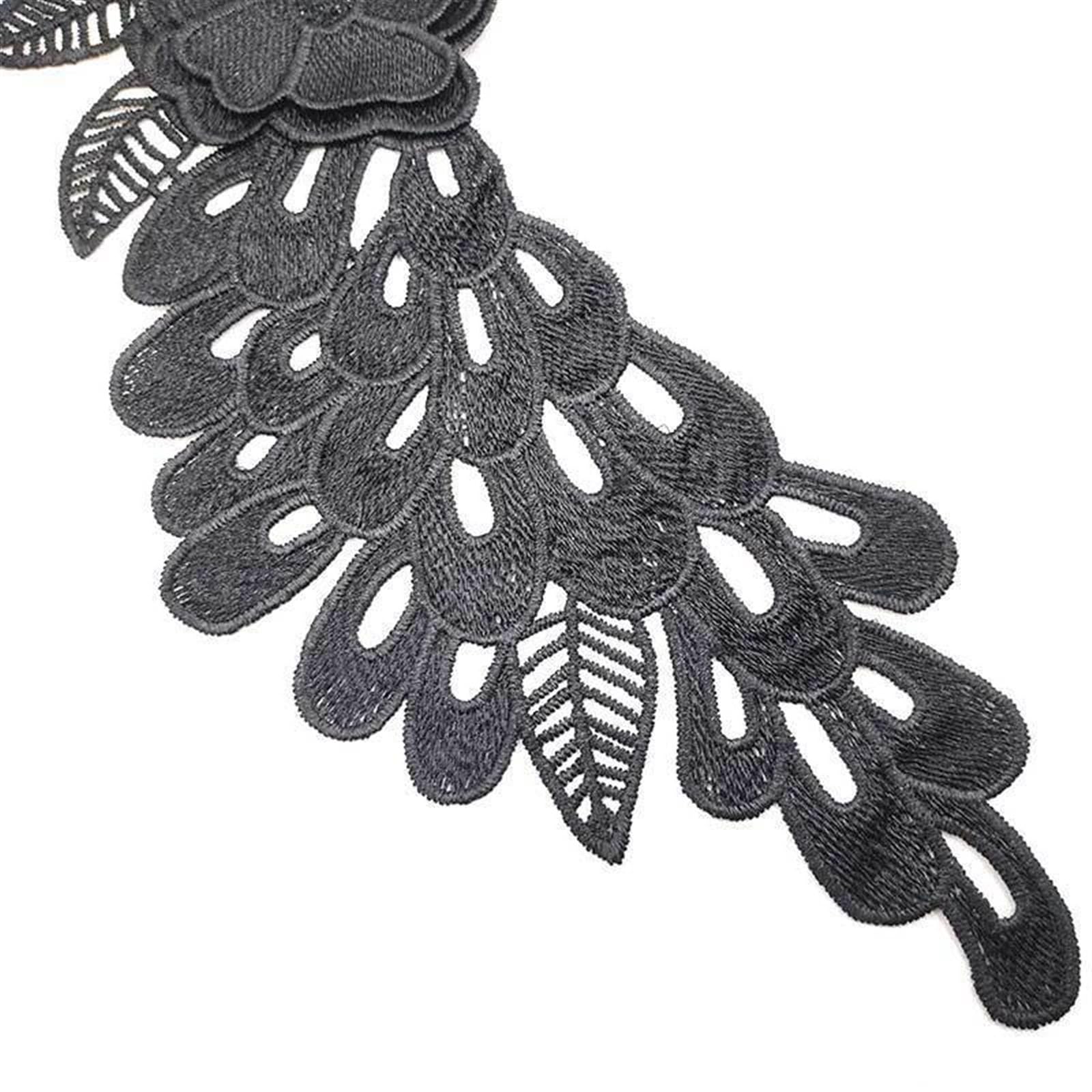 10 Pezzi Collarino In Pizzo Ricamato Con Paillettes Rosa – Diametro 5.5 Cm – Applicazioni Fai Da Te Per Abbigliamento E Accessori - 4