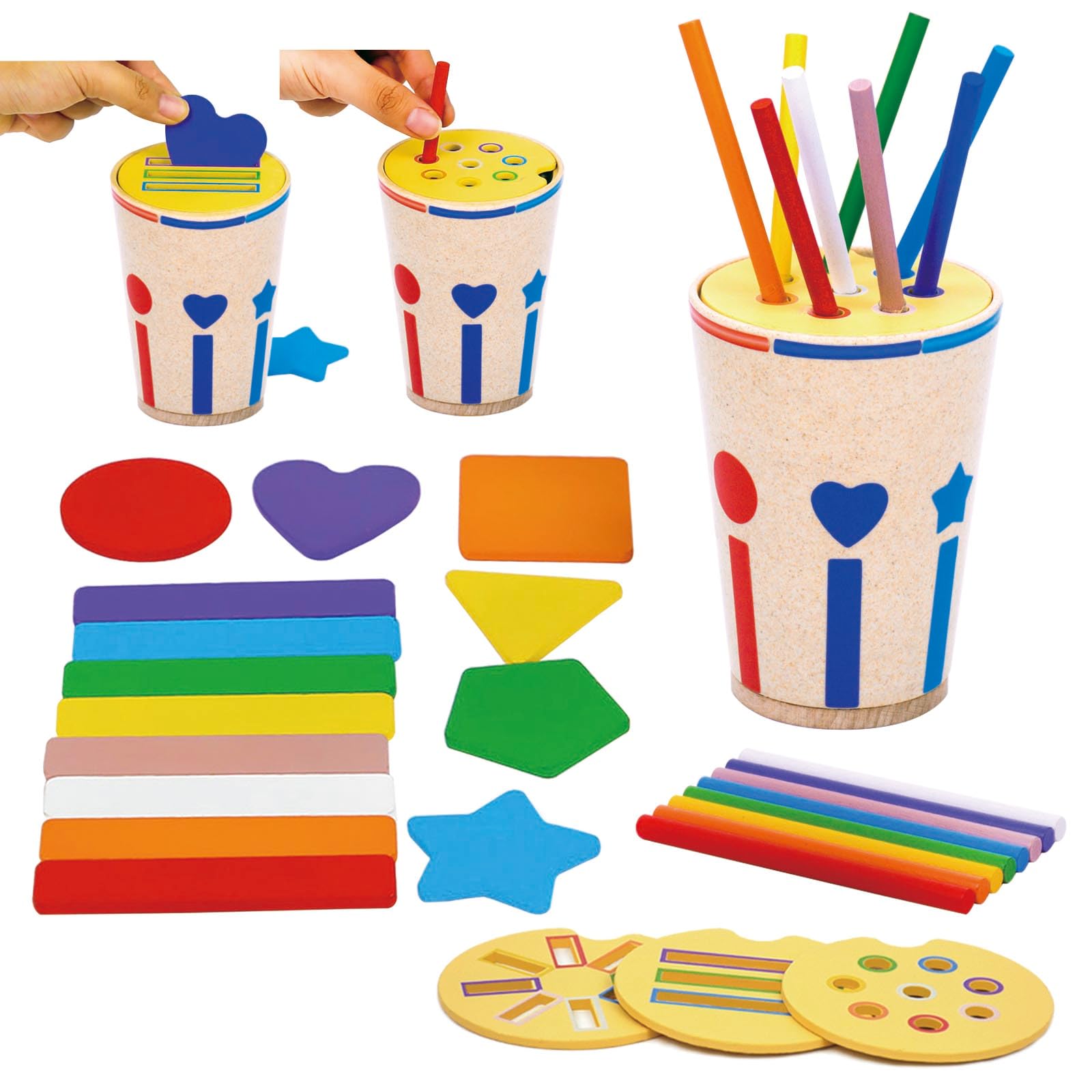 Dr. MUYA Montessori Toy for 1 2 3 Years, Color Sorting Game, Toys for 1 Year Old Girls, Educational Toys, Shape Sorter, Colour Sorting Toys for Toddlers, Gift for Boys Aged 1-3 Years