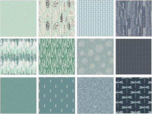 Campsite Memories - Paquete de tela de edredón curada, varios diseñadores y colecciones de galerías de arte, telas masculinas para acolchar  Telas