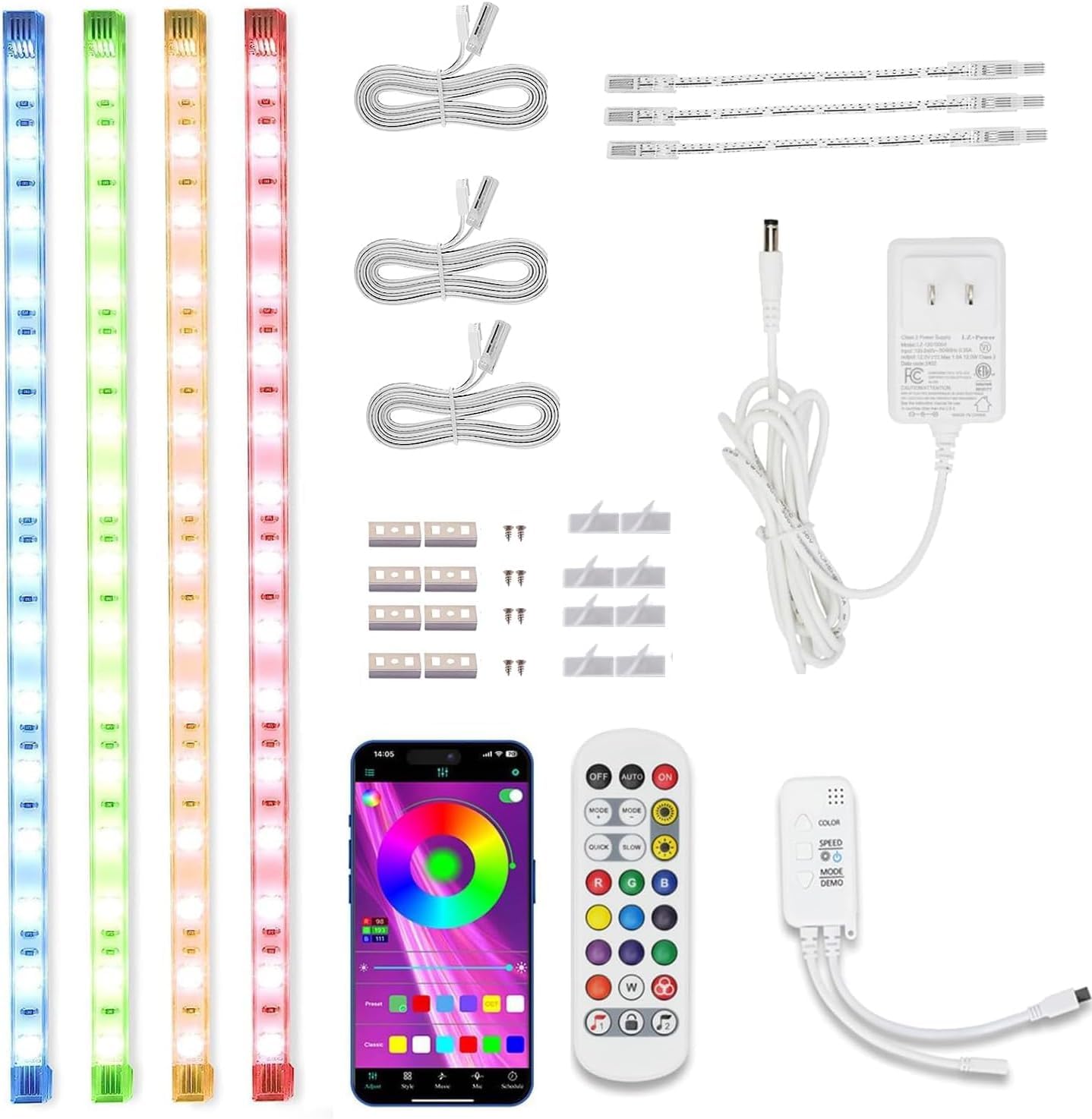 Cefrank Color Cabinet Lighting, 4pcs 12
