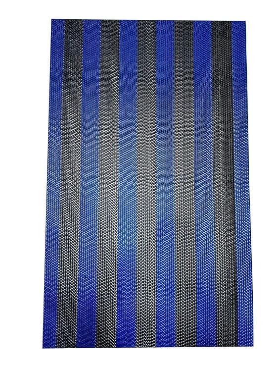 Image of EcoDeco Double Colour Anti Skid & Multipurpose /Bathroom Mat /Shower Mat /Carpet /Rugs /Rainmat /Swimming Pool Mat|Waterproof Doormat for Indoor /Outdoor Home Office Entrance (Blue-Black, 2x12 Ft)