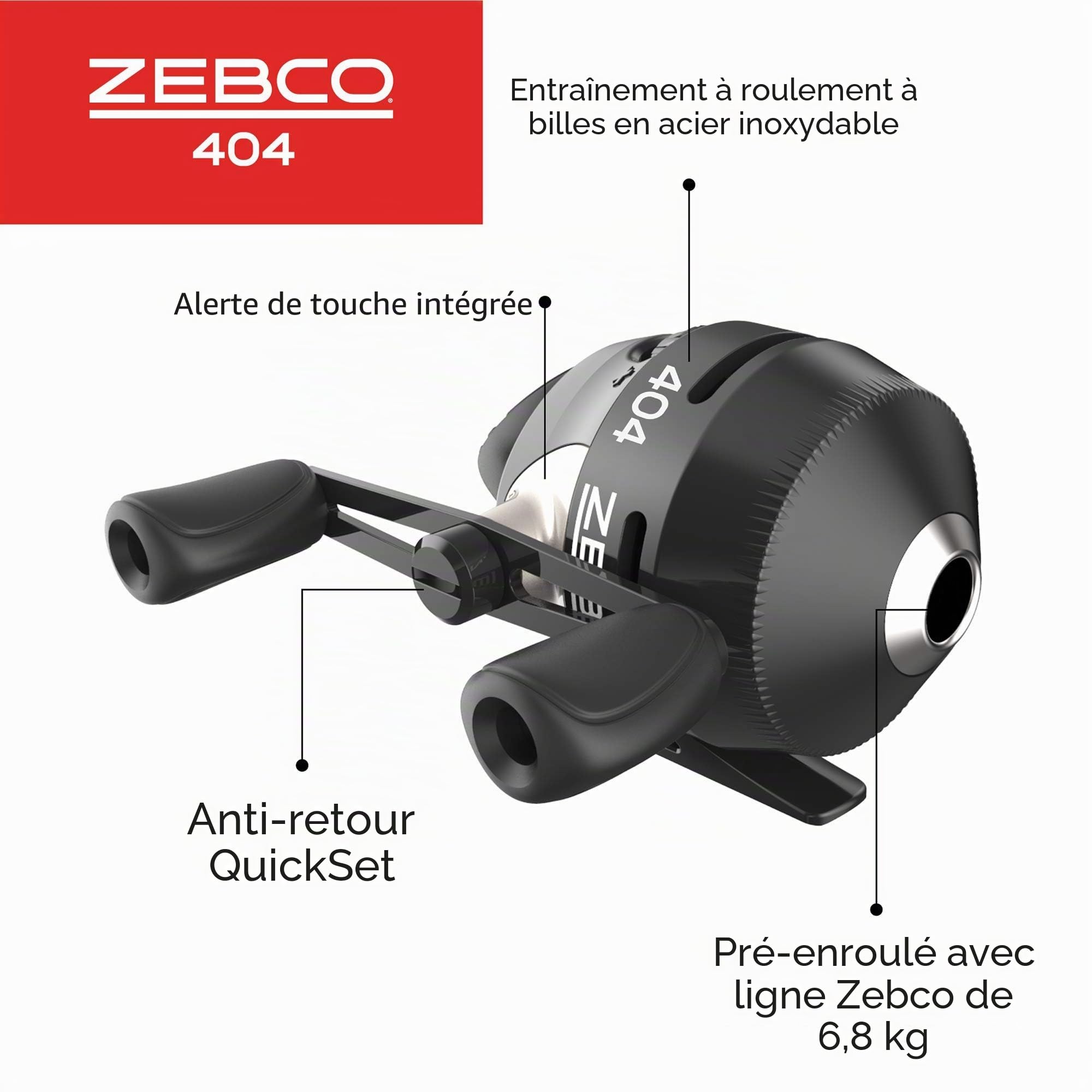 Zebco 404 Moulinet de pêche Spincast