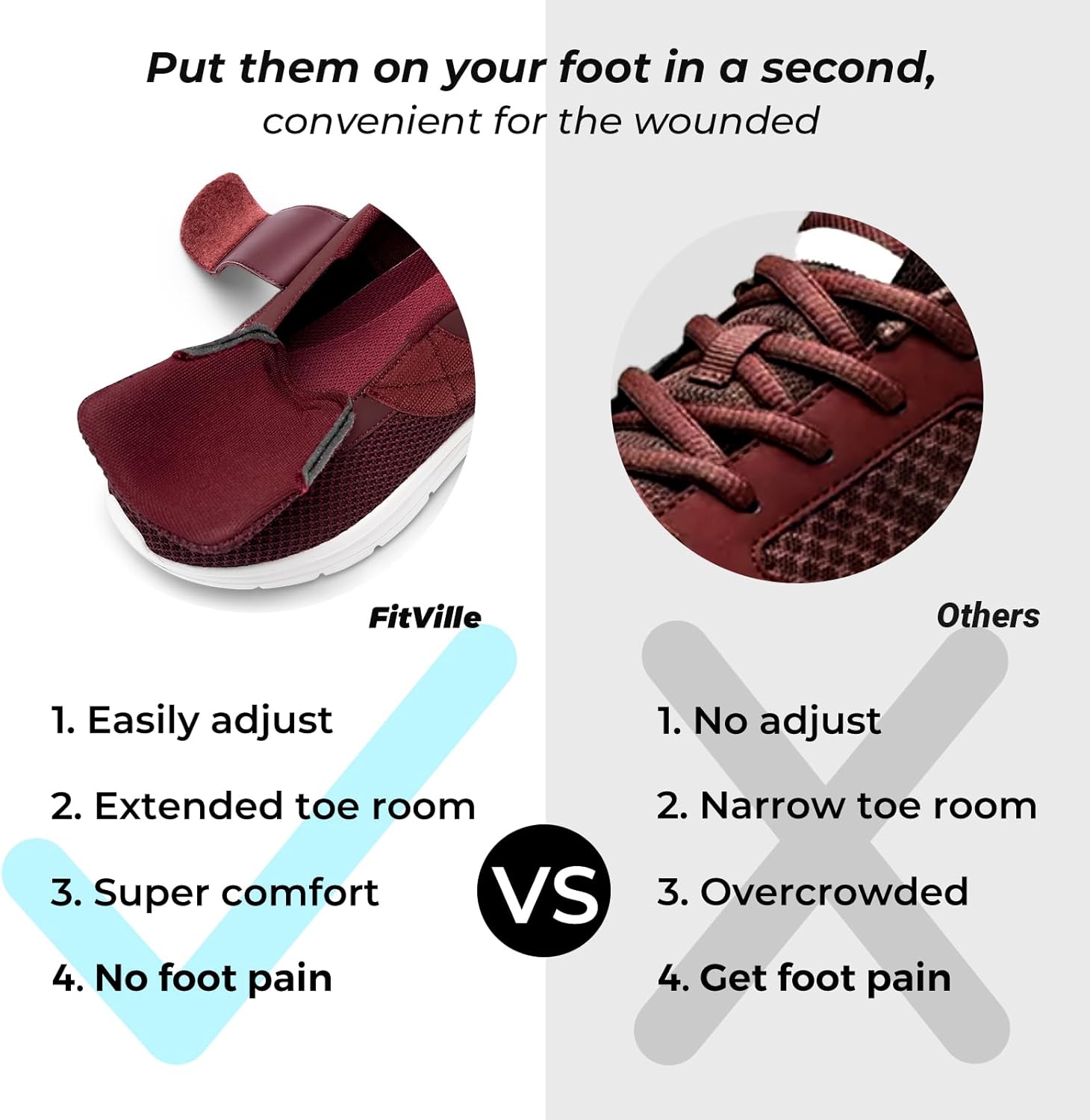 FitVille Diabetic Shoes for Women Wide Width Mesh Slip on Wide Walking Shoes Women for Swollen Feet with Adjustable Strap Lightweight - Image 3