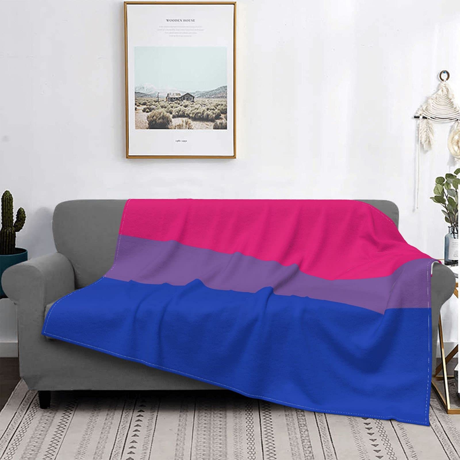 Nichtbinäre Fleecedecke – Bunte Genderqueer-Flagge Als Kuschelige Sofadecke
