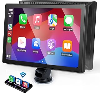 9 Inch Car Stereo with Apple Car Play &Android Auto,Portable Touch Screen CarPlayer Wireless Car Play Screen withVoice Control, Suitable for Screen for AllVehicles (9 Inch)