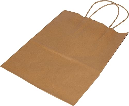 Miniatura 5 de SSWBasics Bolsa de compras de papel kraft – Mediano (8 ¼ de largo x 4 ¾ pulgadas de profundidad x 10 ½ pulgadas de alto), caja de 100 – 80 # (120