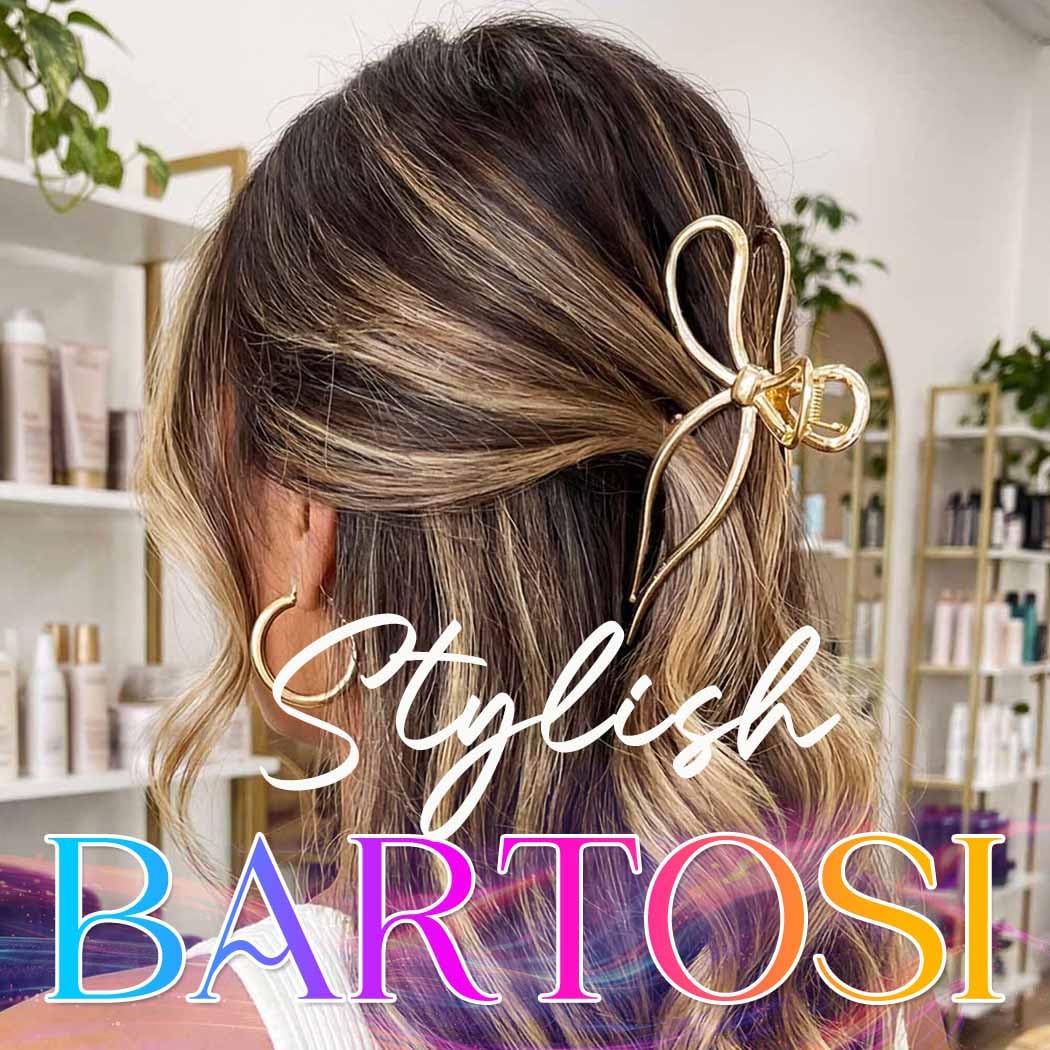 BARTOSI Bow Claw Clip Gold Metal Hair Clips Medium Hair Jaw ClIps Stylish Hair Accessories for Women and Girls (Pack of 2) - Image 6