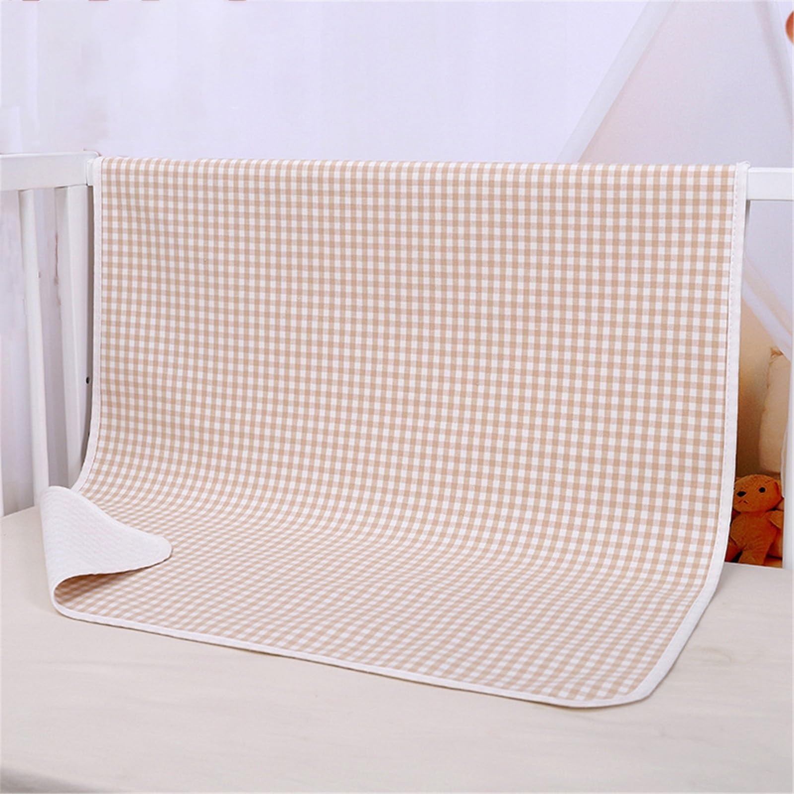Protector De Cama Tamaño Grande Lavables Impermeables Verano Colchoneta Absorbentes for Incontinencia Reutilizable Protector De Colchón Empapadores Cama Adultos(180 * 200,Curry)