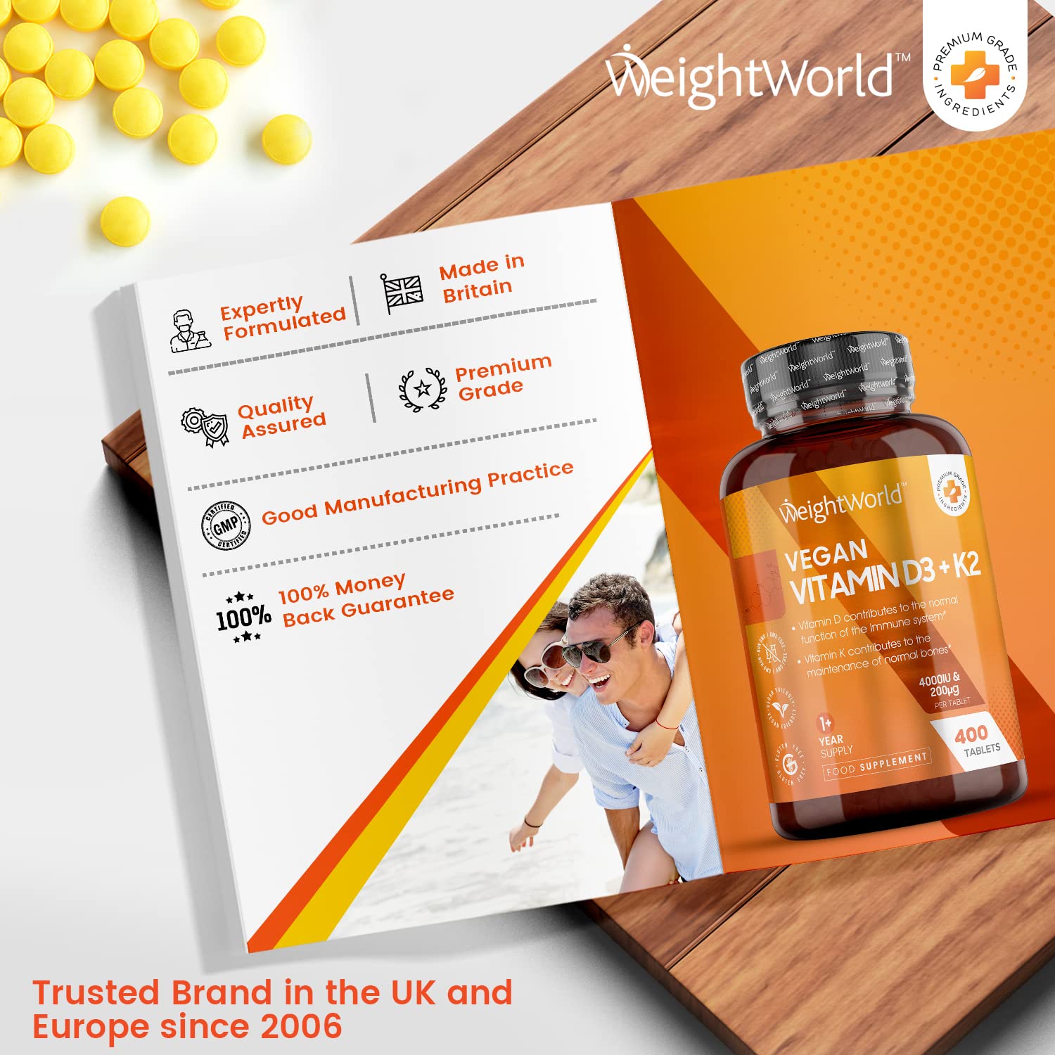 Vitamin D3 K2 Tablets 4000iu Vitamin D High Strength Tablets with